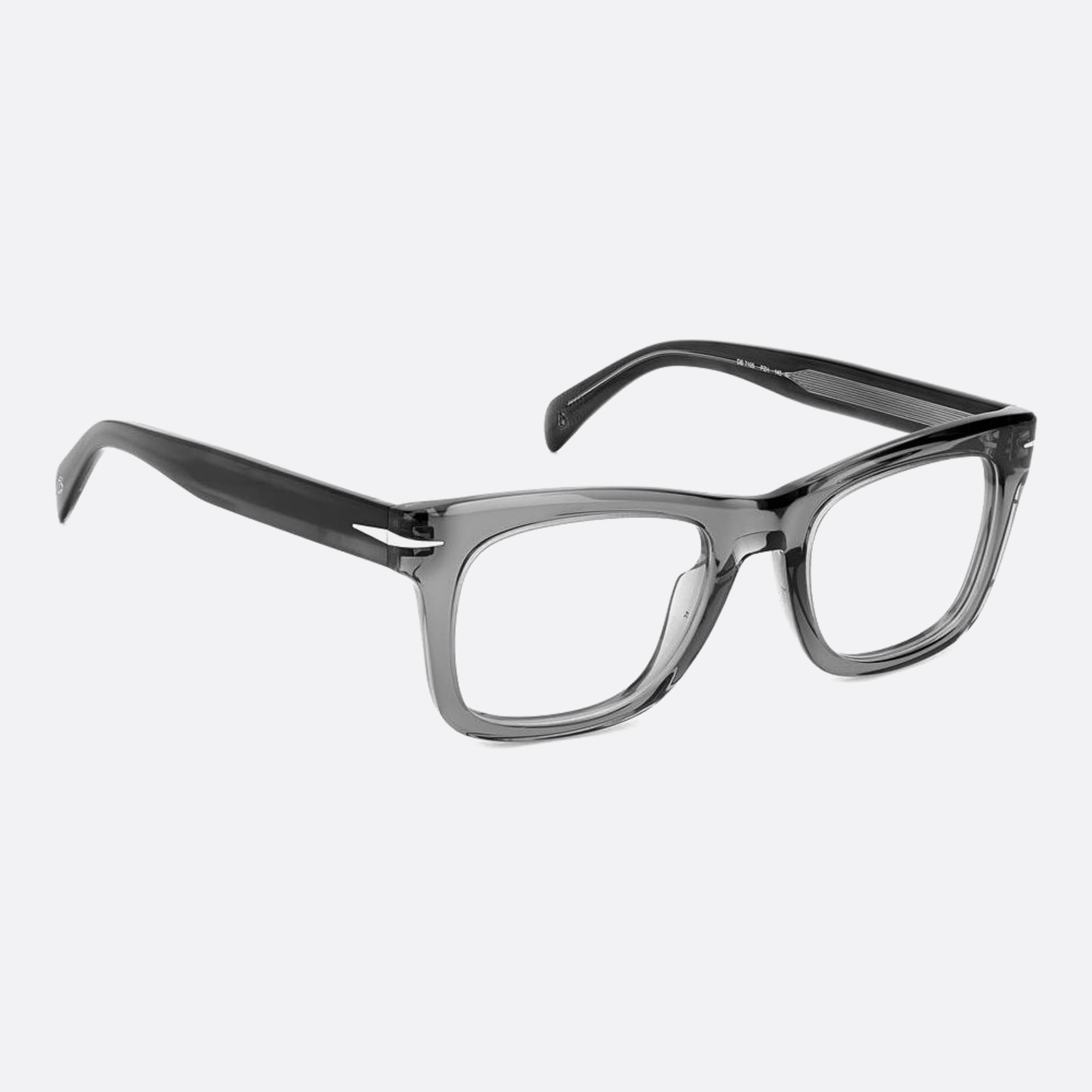 David 51mm Beckham Pzh Grey Squared Men Eyeglasses - Detail View
