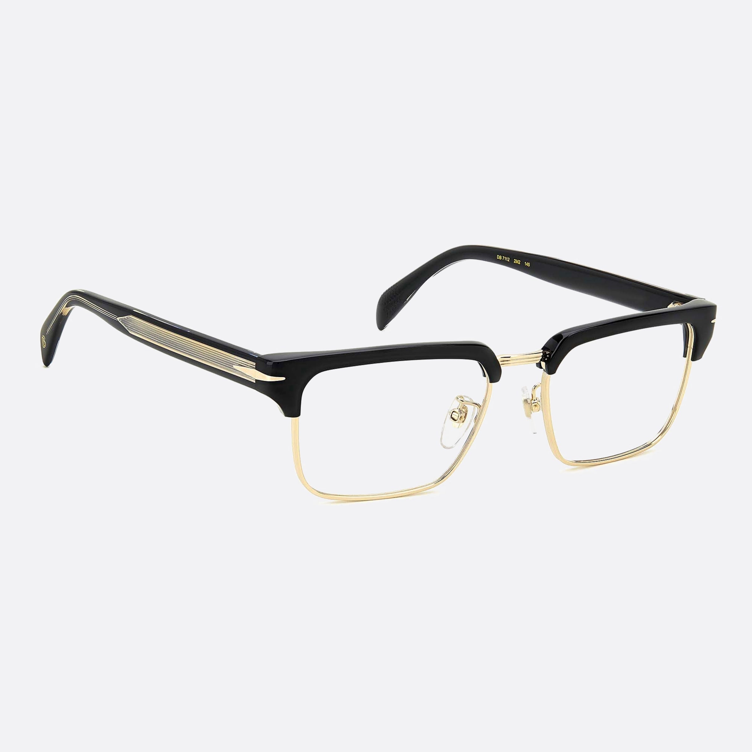David 54mm Beckham 2m2 Black Geometric Men Eyeglasses - Detail View