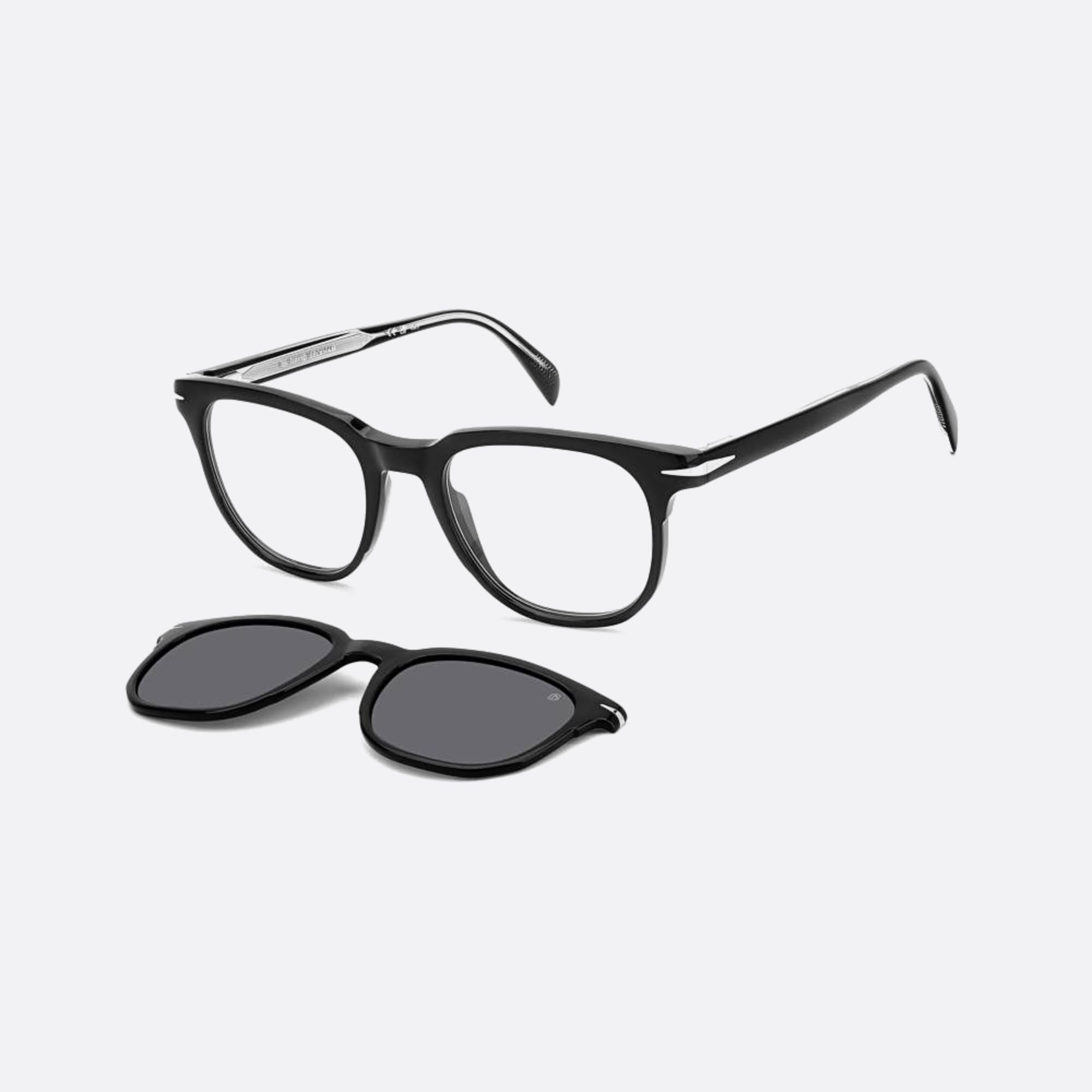 David 51mm Beckham Black Geometric Men Sunglasses - Side View