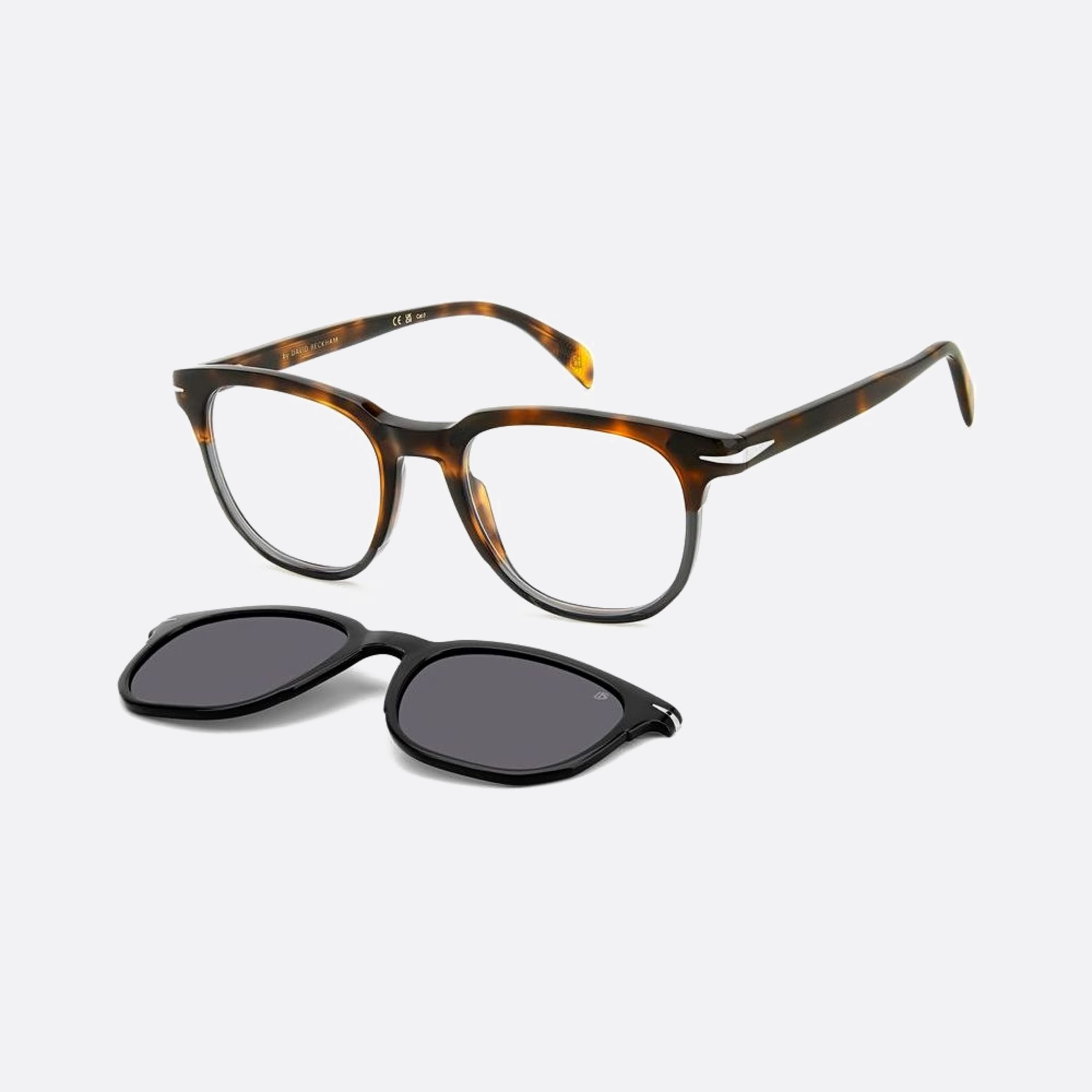 David 51mm Beckham Ab8 Havana Geometric Men Sunglasses - Side View
