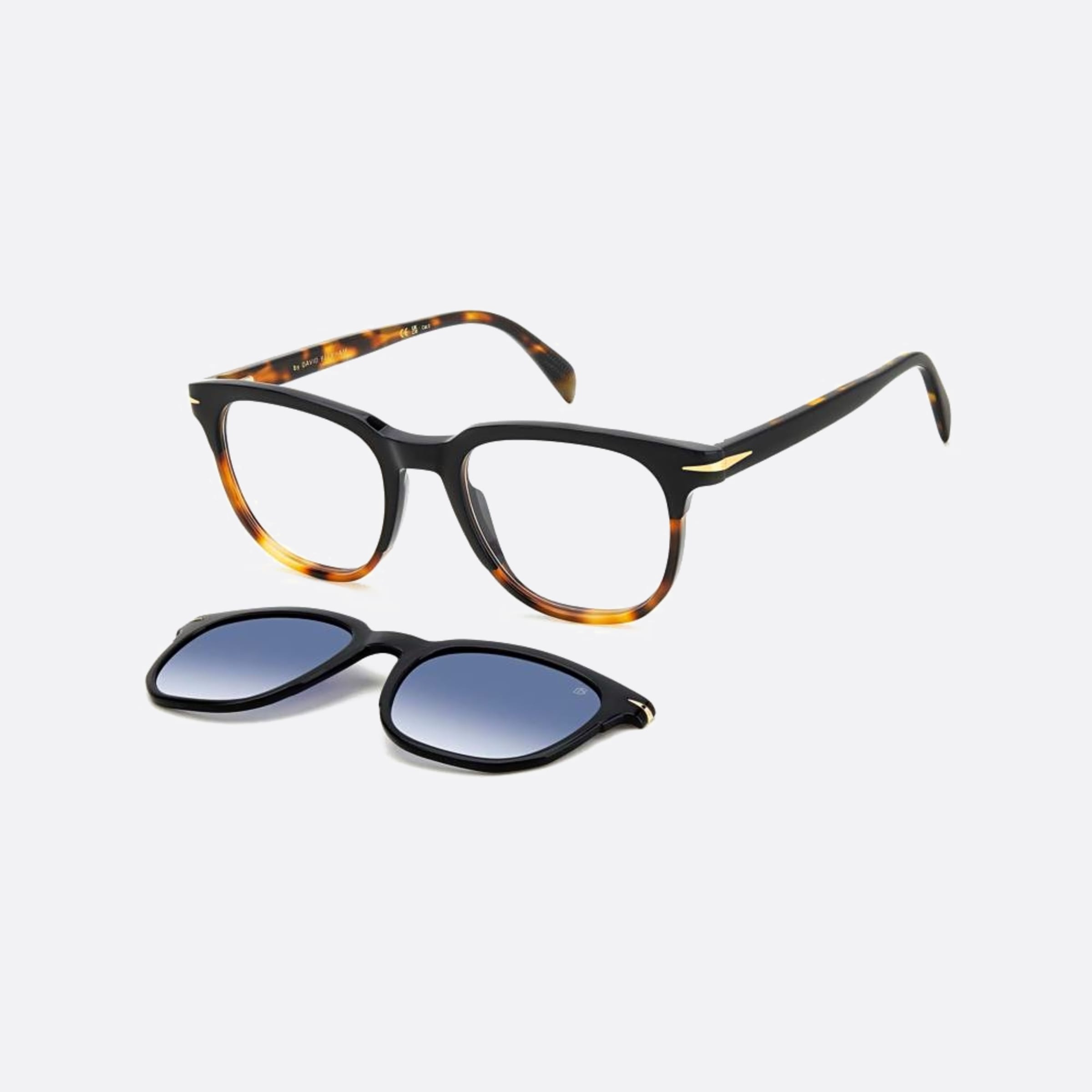 David 51mm Beckham Wr7 Havana Geometric Men Sunglasses - Side View