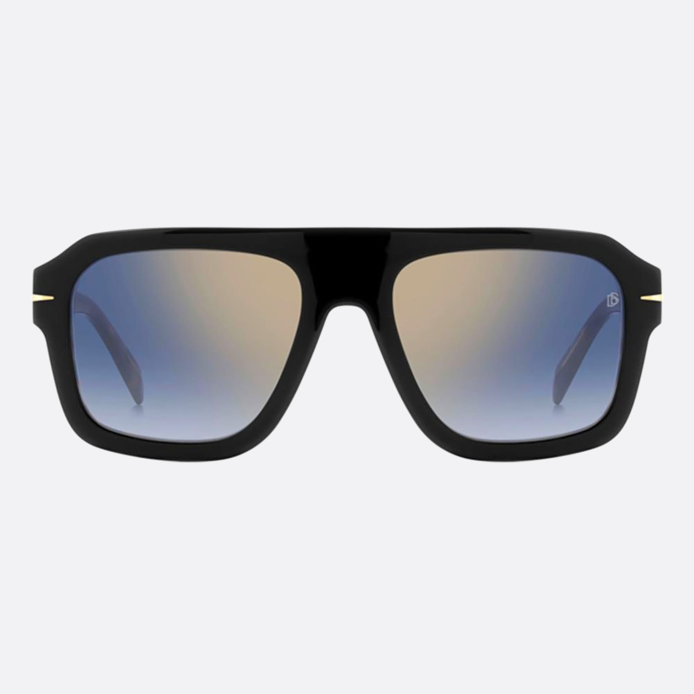 David 54mm Beckham Wr7 Black Rectangle Men Sunglasses - Main View