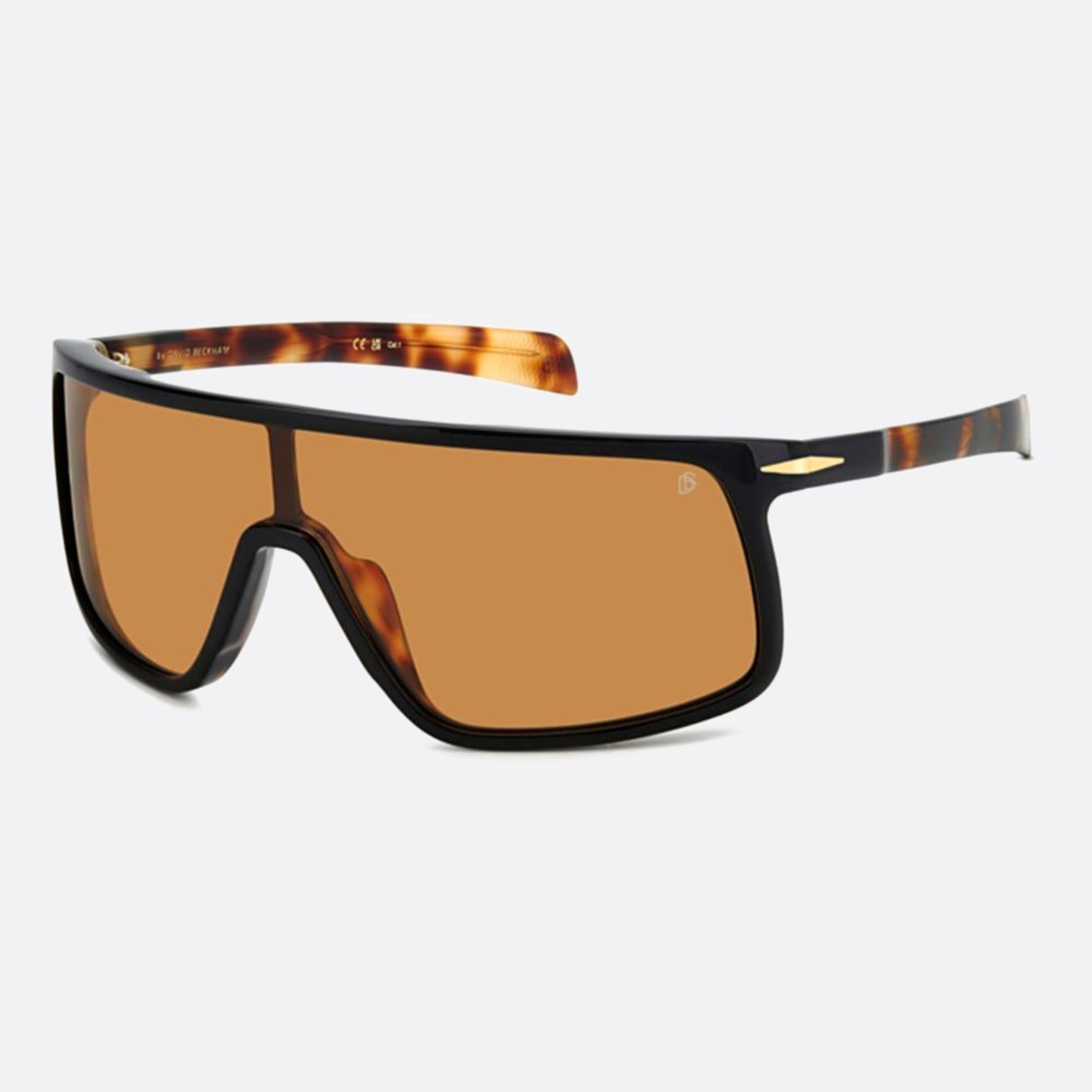 David 99mm Beckham Visor Wr7 Havana Shield Men Sunglasses - Side View
