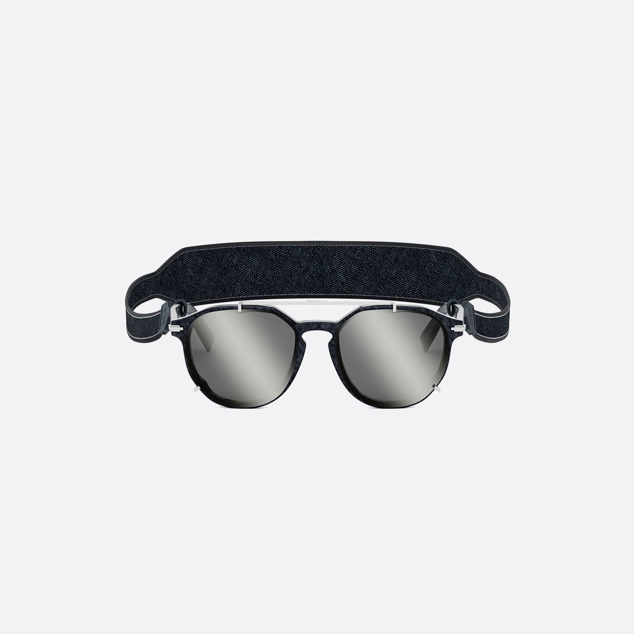 Dior 56mm Blacksuit 30a4 Blue Men Sunglasses - Side View