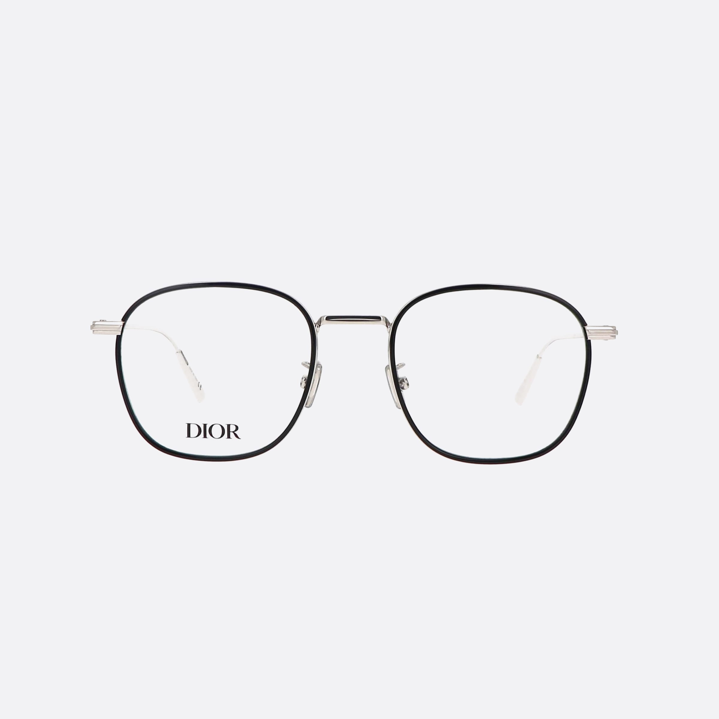 Dior 50mm Blacksuito S2u F400 Silver Men Eyeglasses - Side View