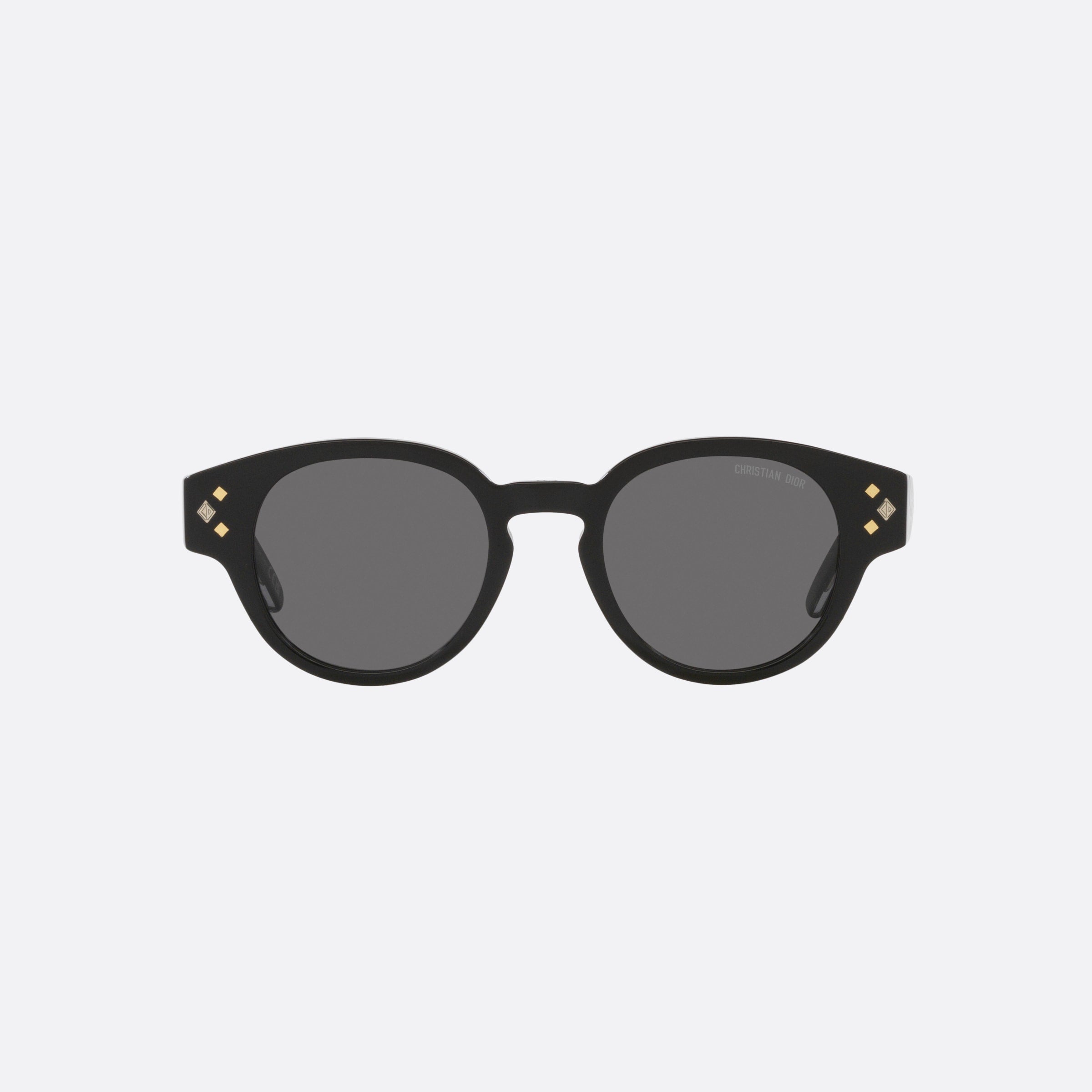 Dior 48mm Diamond R2i Black Round Men Sunglasses - Side View