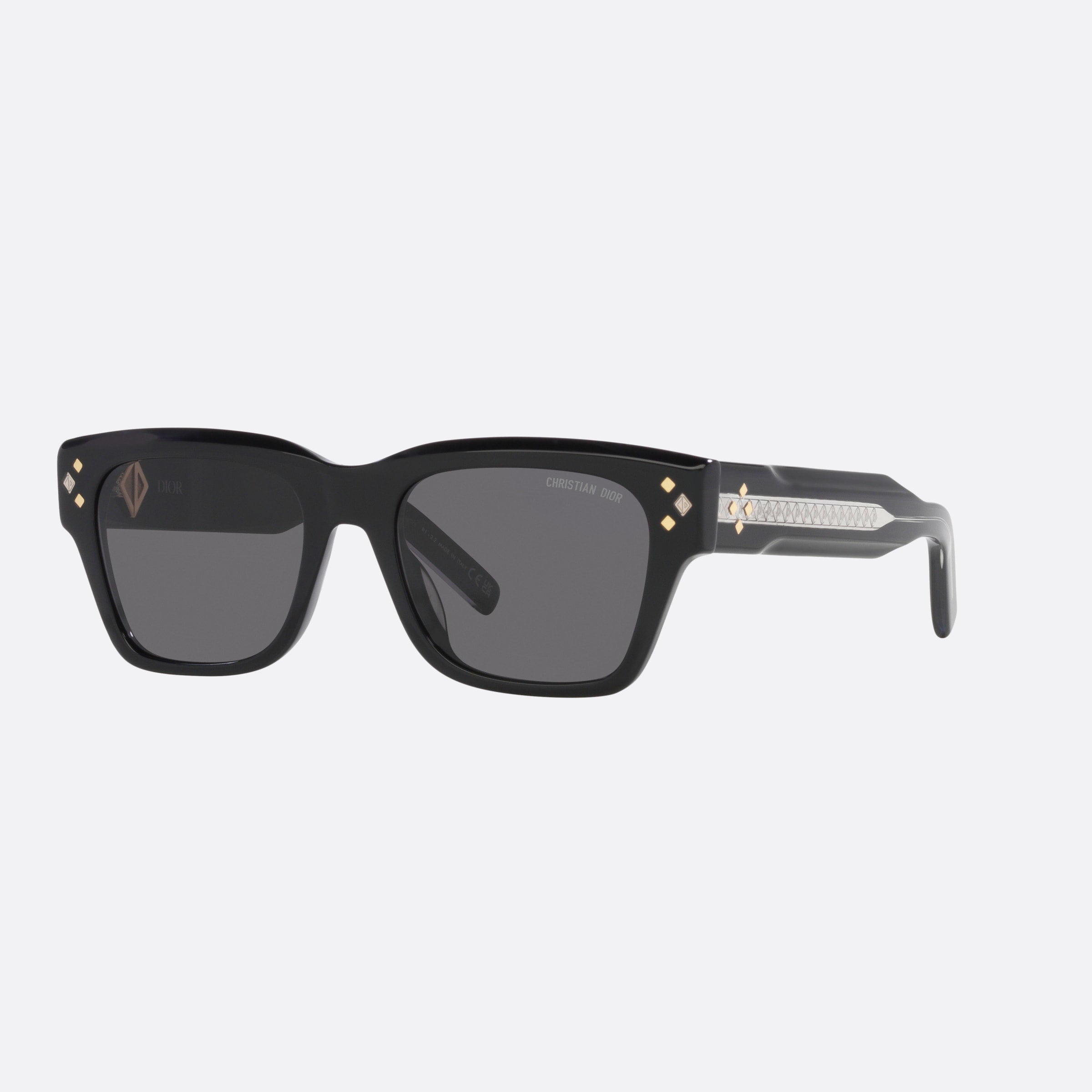 Dior 54mm Diamond 10a0 Black Rectangle Men Sunglasses - Main View