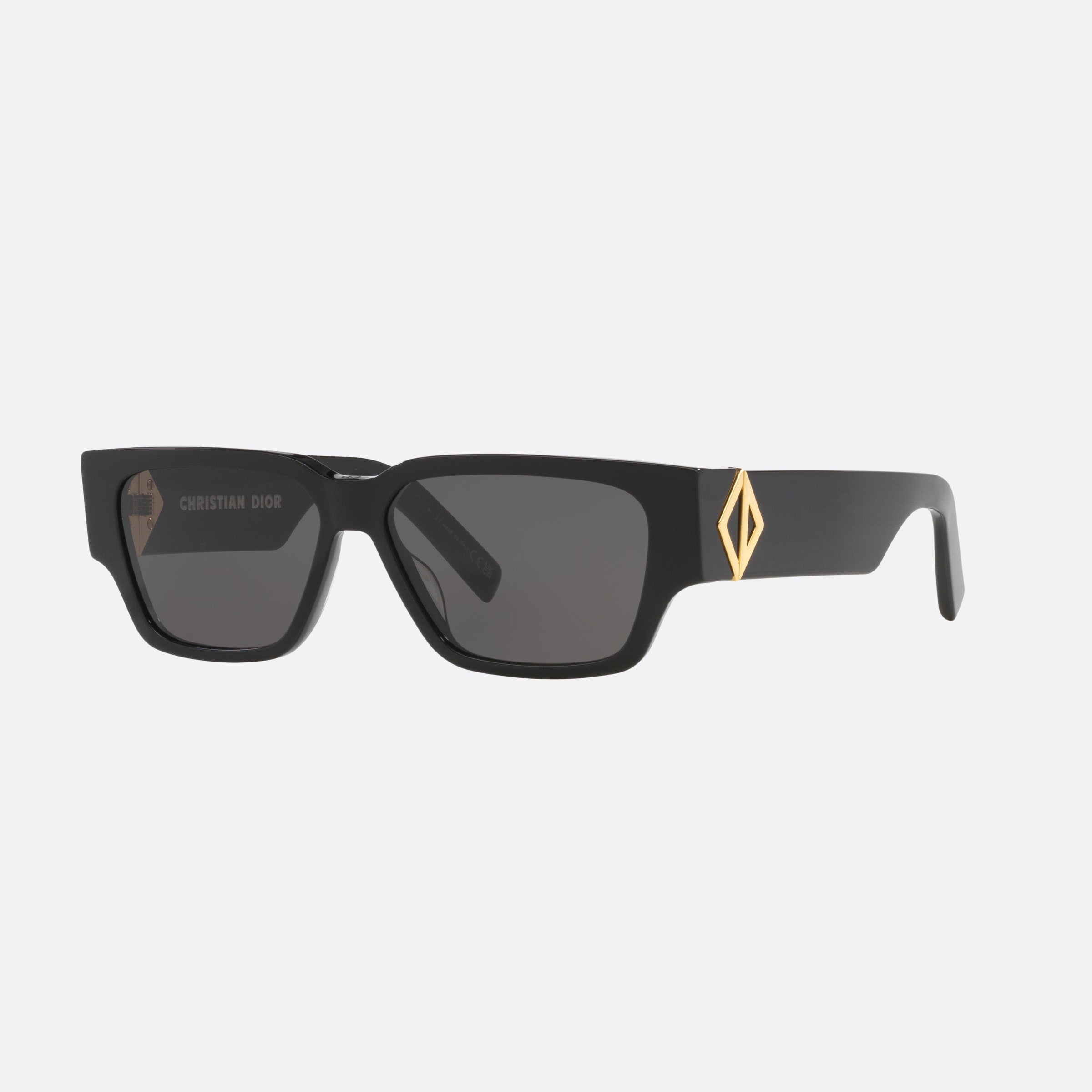 Dior 56mm Diamond S5i Black Rectangle Men Sunglasses - Main View