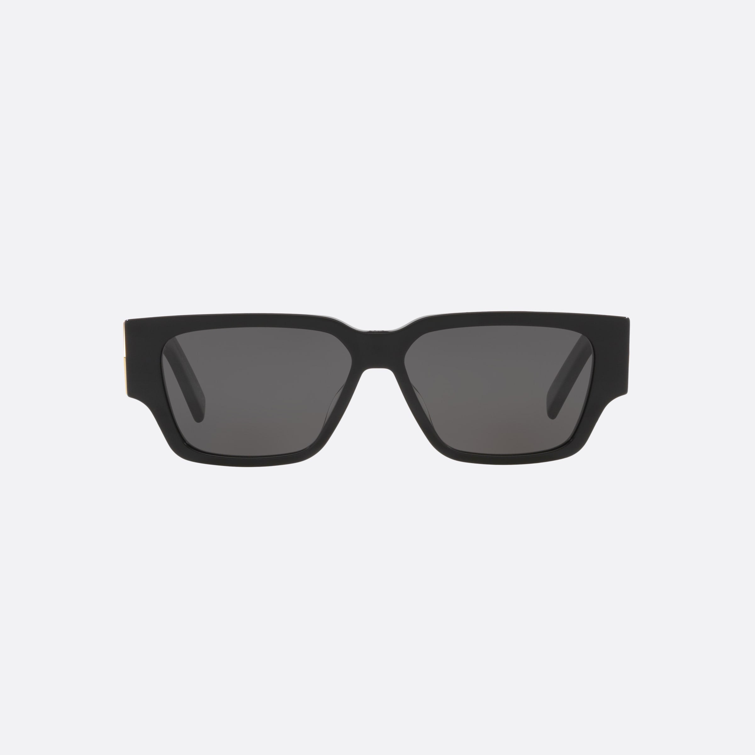 Dior 56mm Diamond S5i Black Rectangle Men Sunglasses - Side View