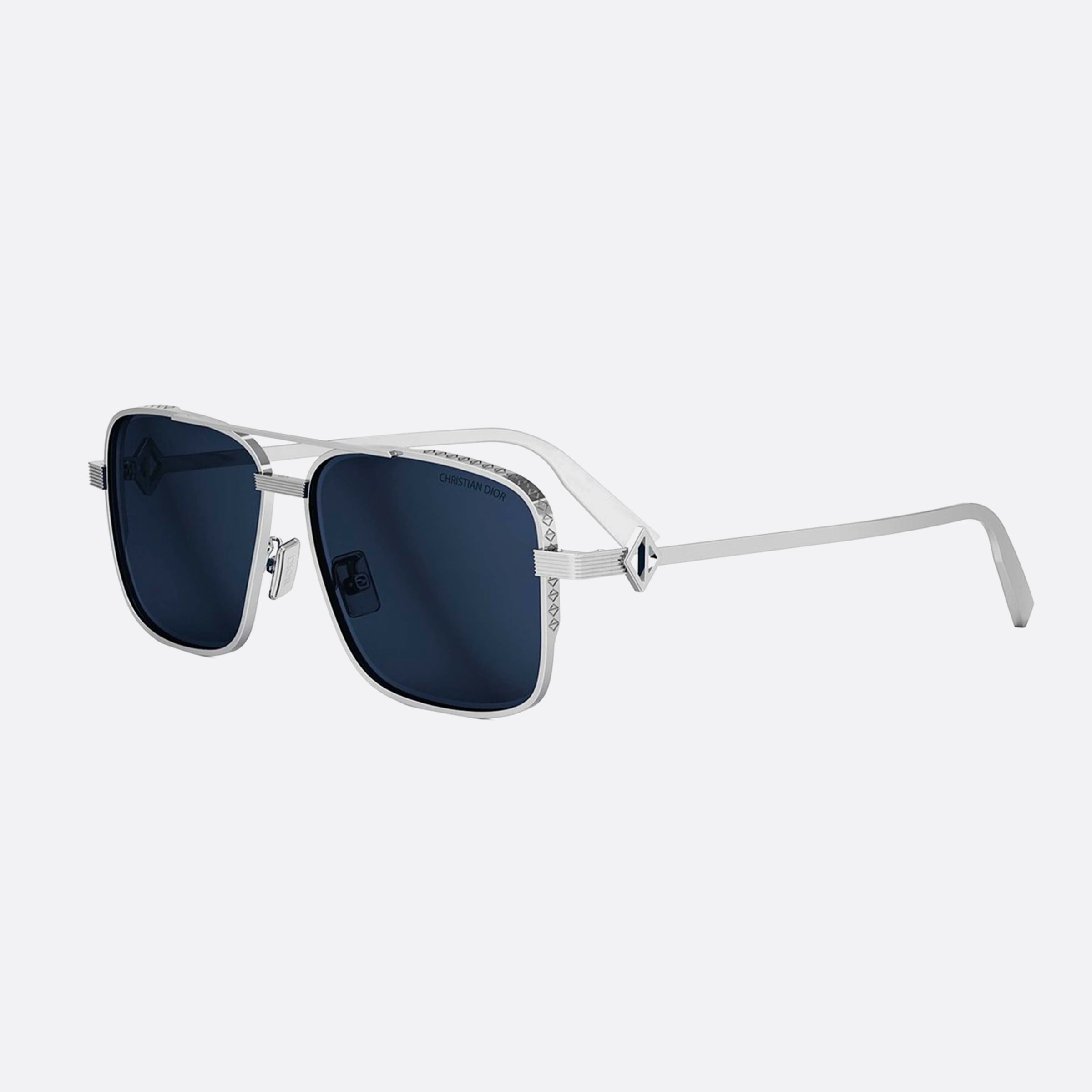 Dior 58mm Men's Diamond S9u F0b0 Silver Geometric Sunglasses - Main View