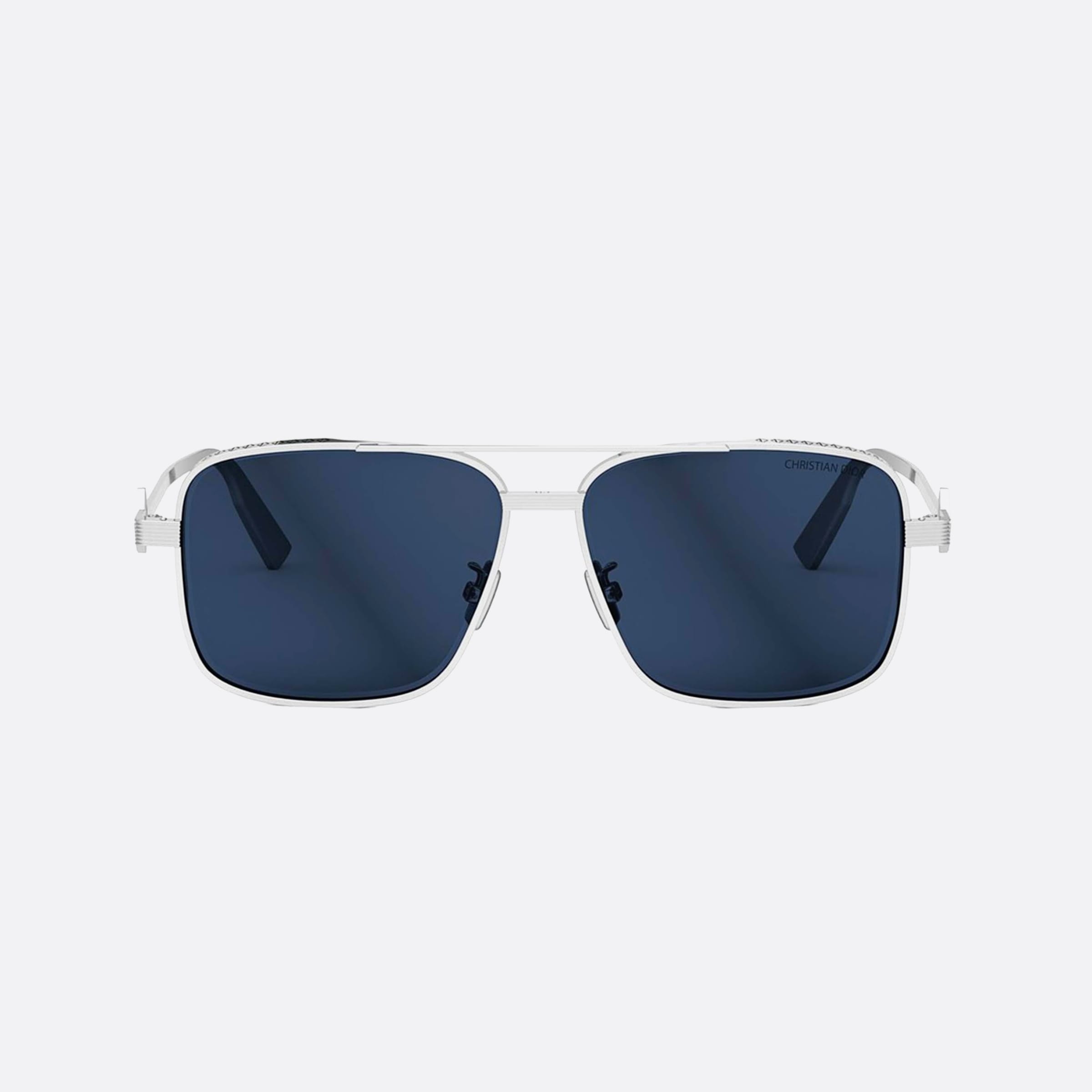 Dior 58mm Men's Diamond S9u F0b0 Silver Geometric Sunglasses - Side View