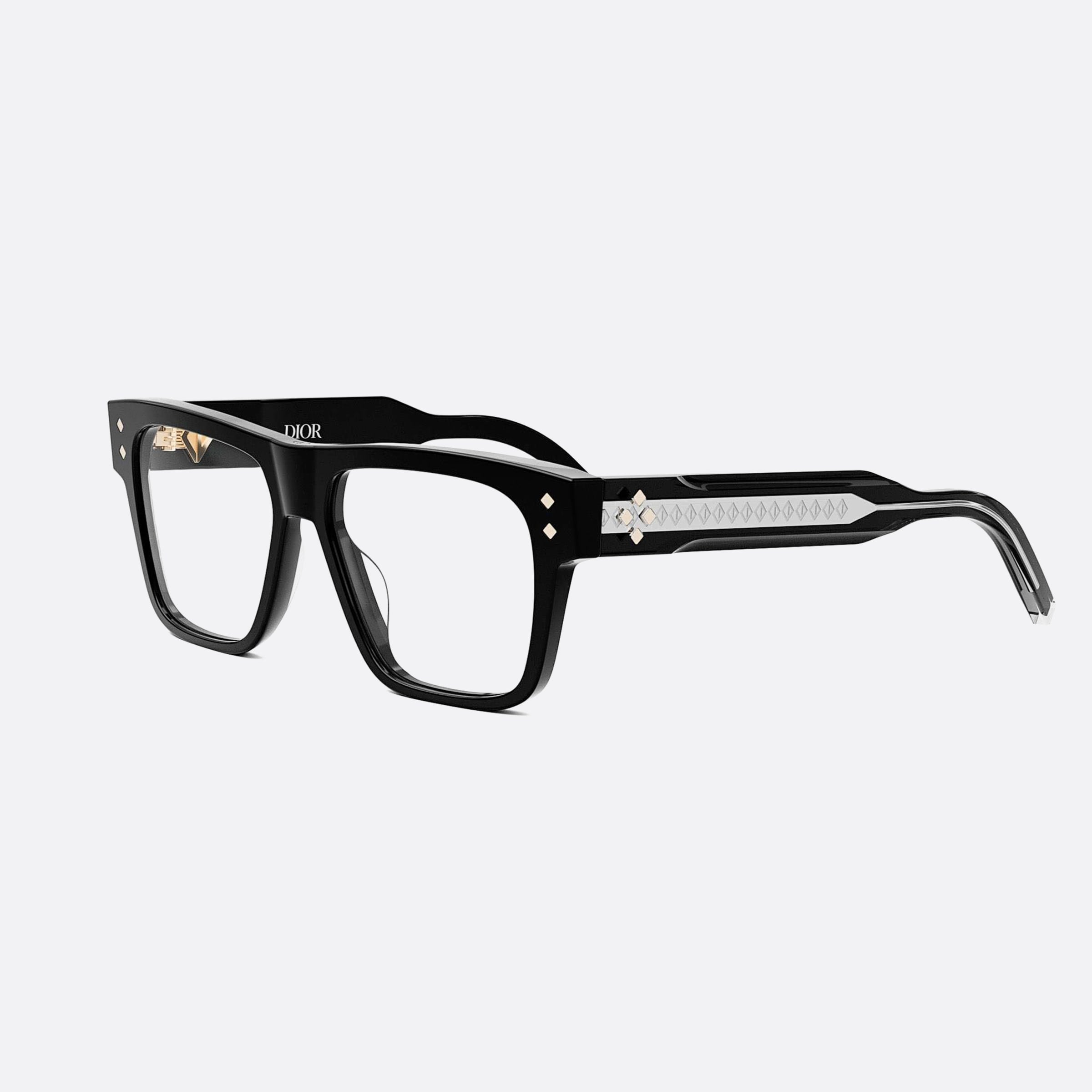 Dior 54mm Diamondo S6i Black Squared Men Eyeglasses - Main View