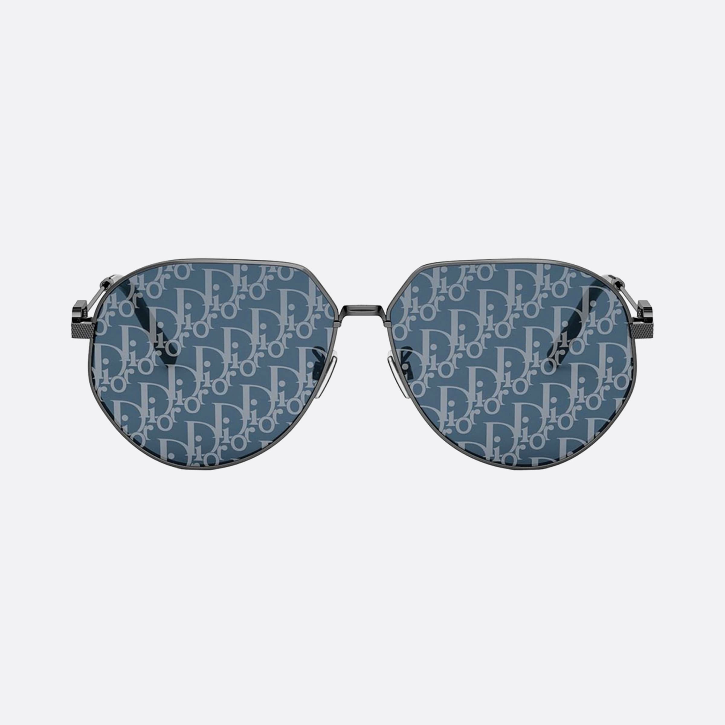 Dior 61mm Men's Link A1u H488 Silver Sunglasses - Side View