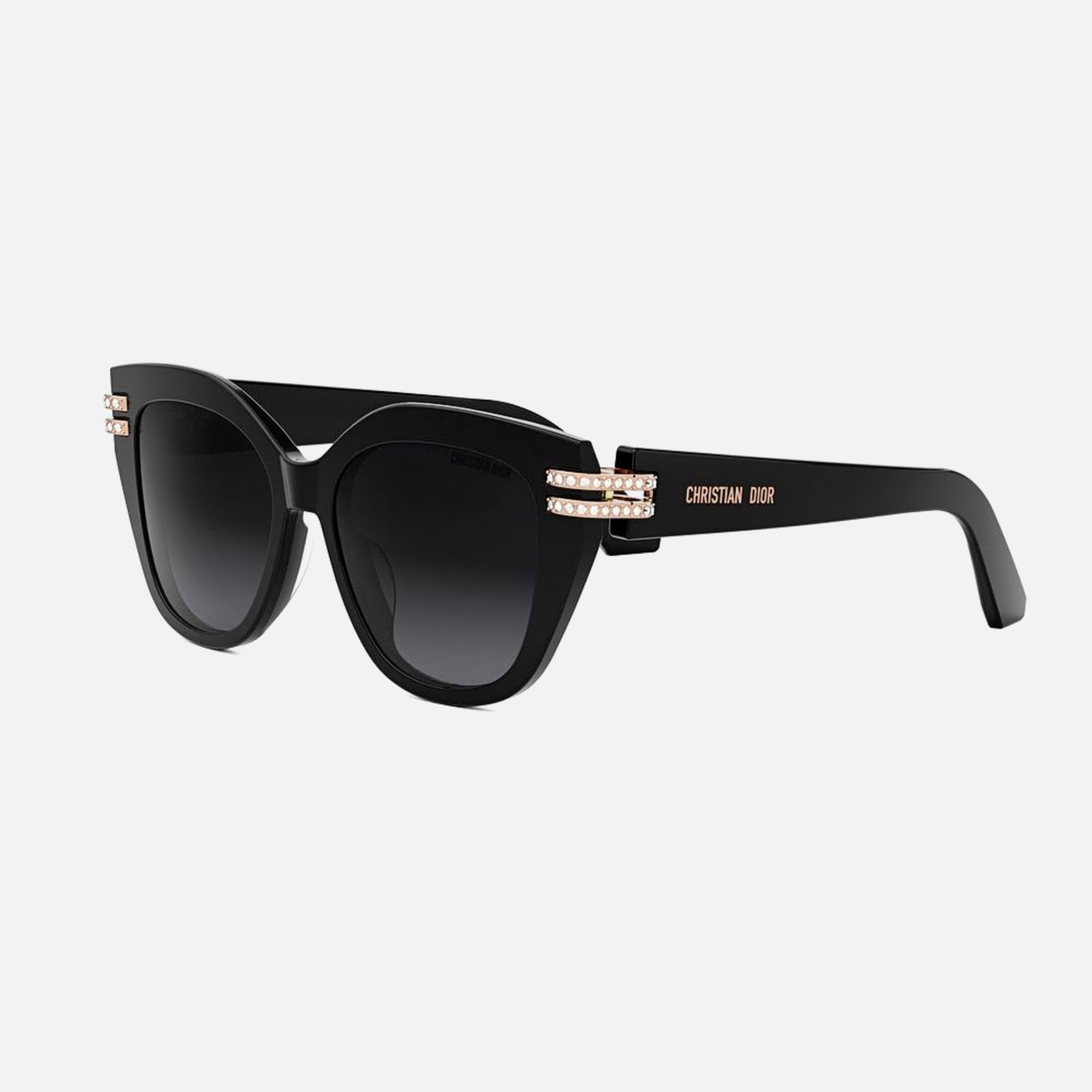 Dior 53mm Cdior B4i 10a1 Black Butterfly Women Sunglasses - Side View