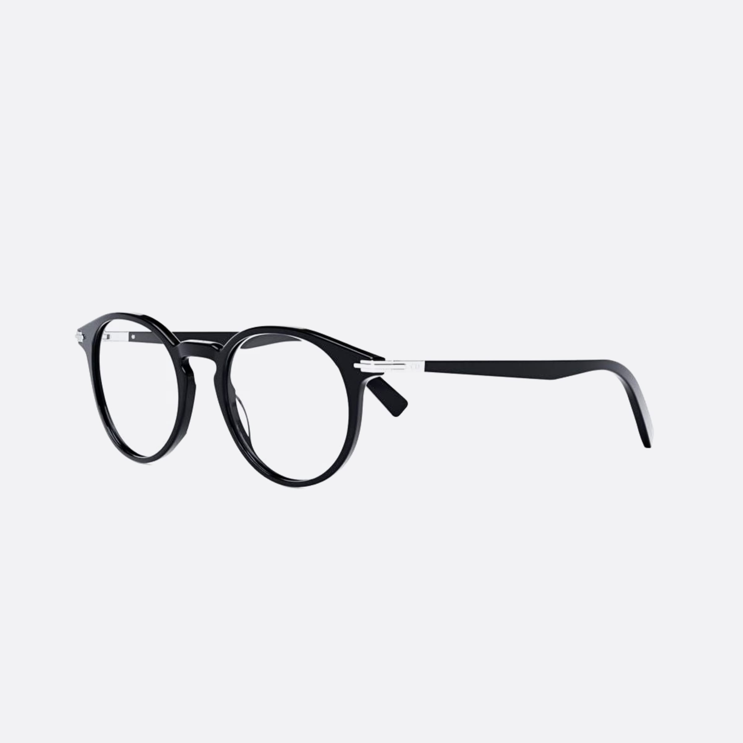 Dior 50mm Diorblacksuito R6i Black Round Men Eyeglasses - Side View