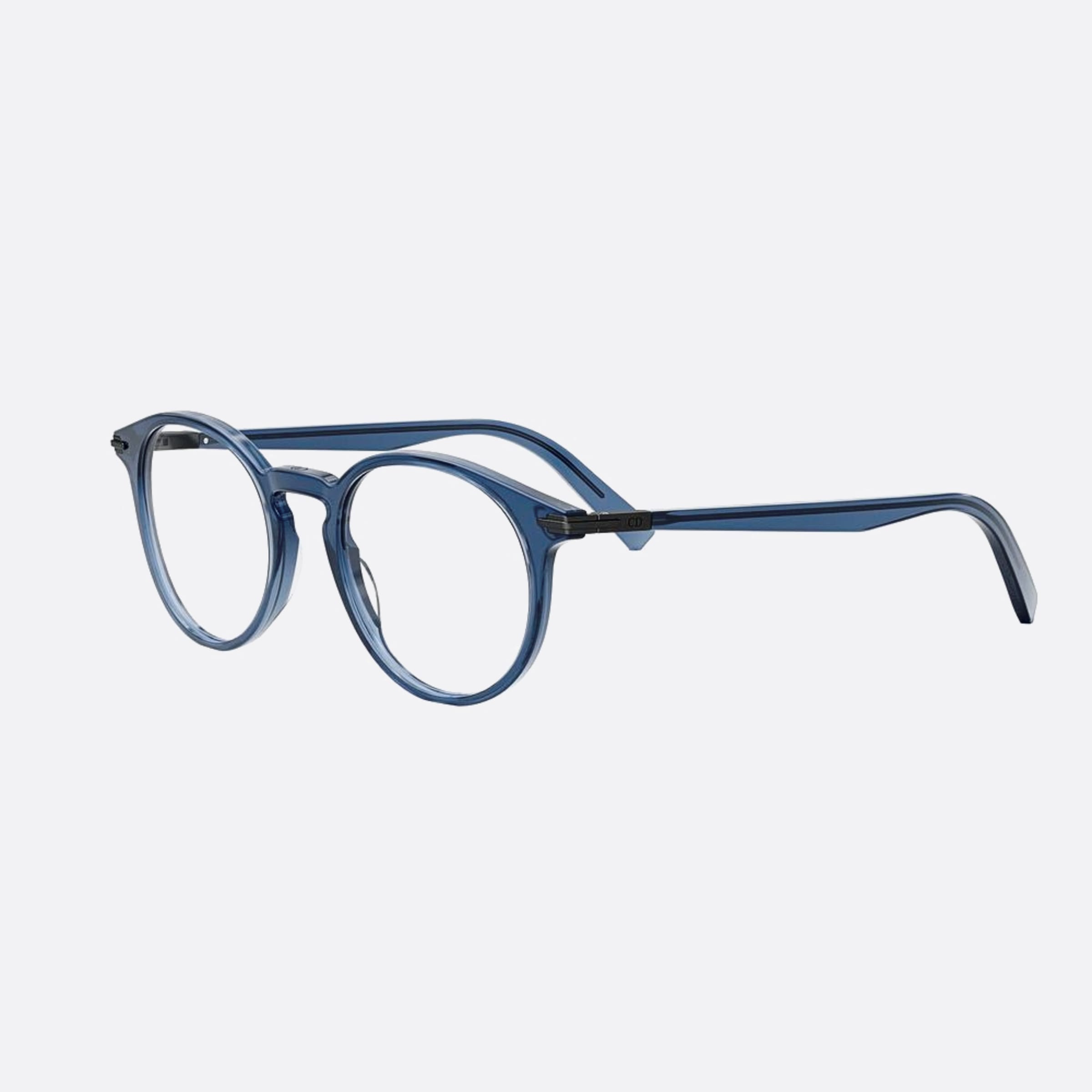 Dior 50mm Diorblacksuito R6i Blue Round Men Eyeglasses - Side View