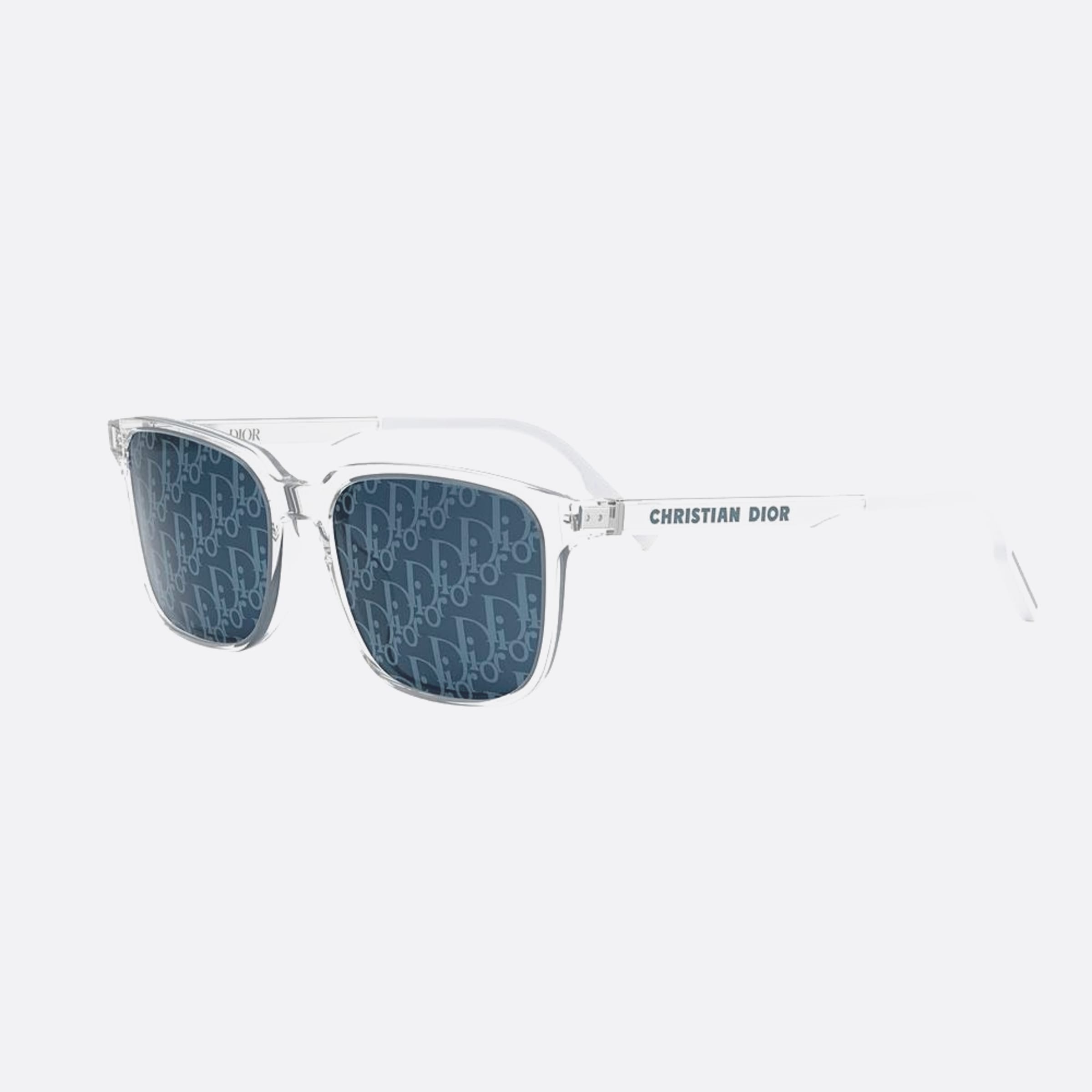 Dior 56mm Diortag 85b8 Transparent Geometric Men Sunglasses - Side View