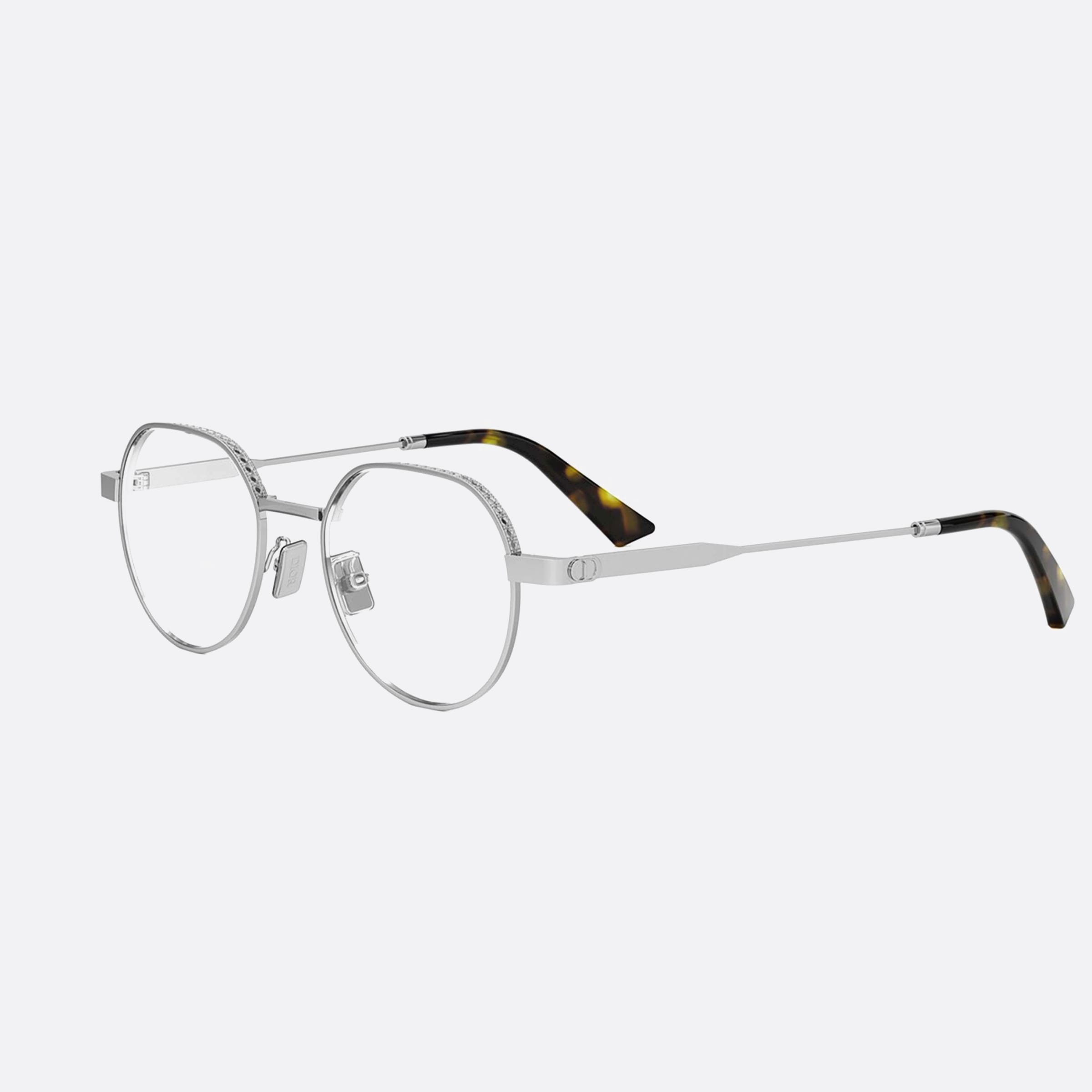 Dior 50mm Neodioro R4f F000 Silver Round Men Eyeglasses - Main View