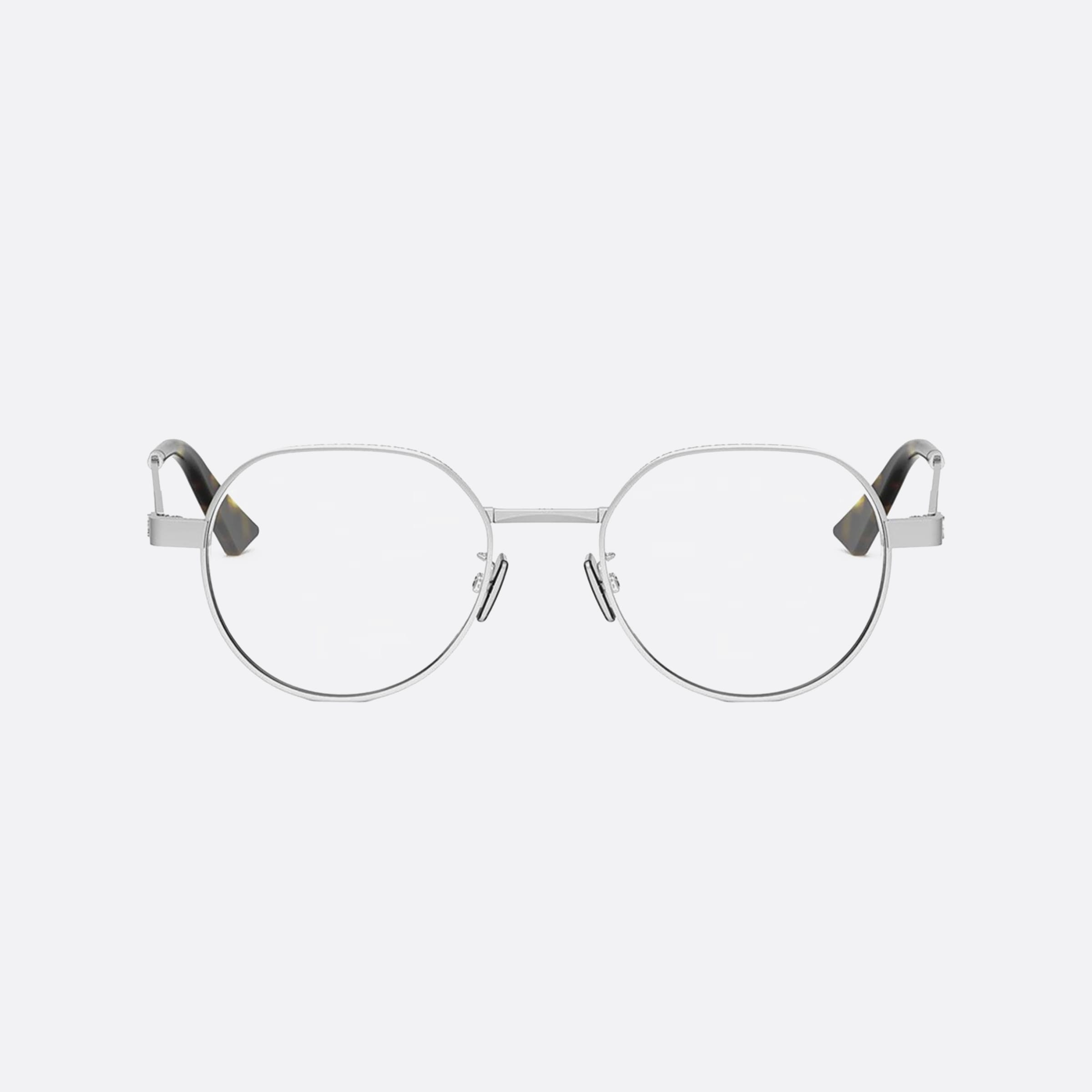 Dior 50mm Neodioro R4f F000 Silver Round Men Eyeglasses - Side View