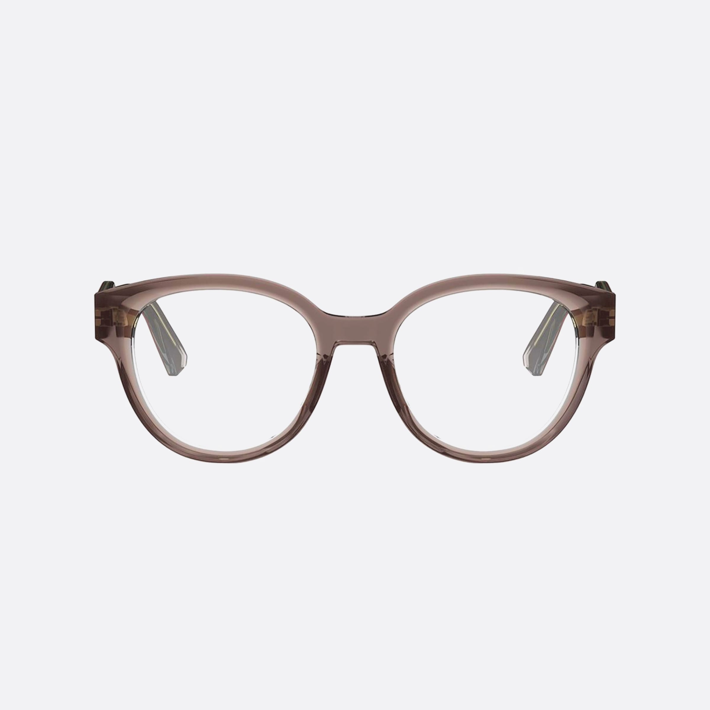 Dior 51mm Prismeo R1i Brown Round Women Eyeglasses - Side View