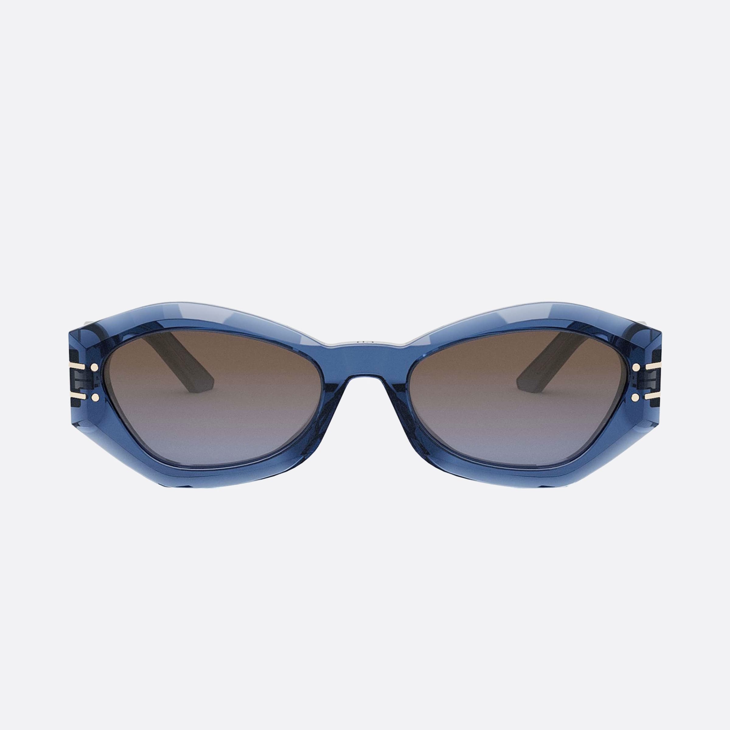 Dior 55mm Signature B1u 30f2 Blue Unisex Sunglasses - Side View
