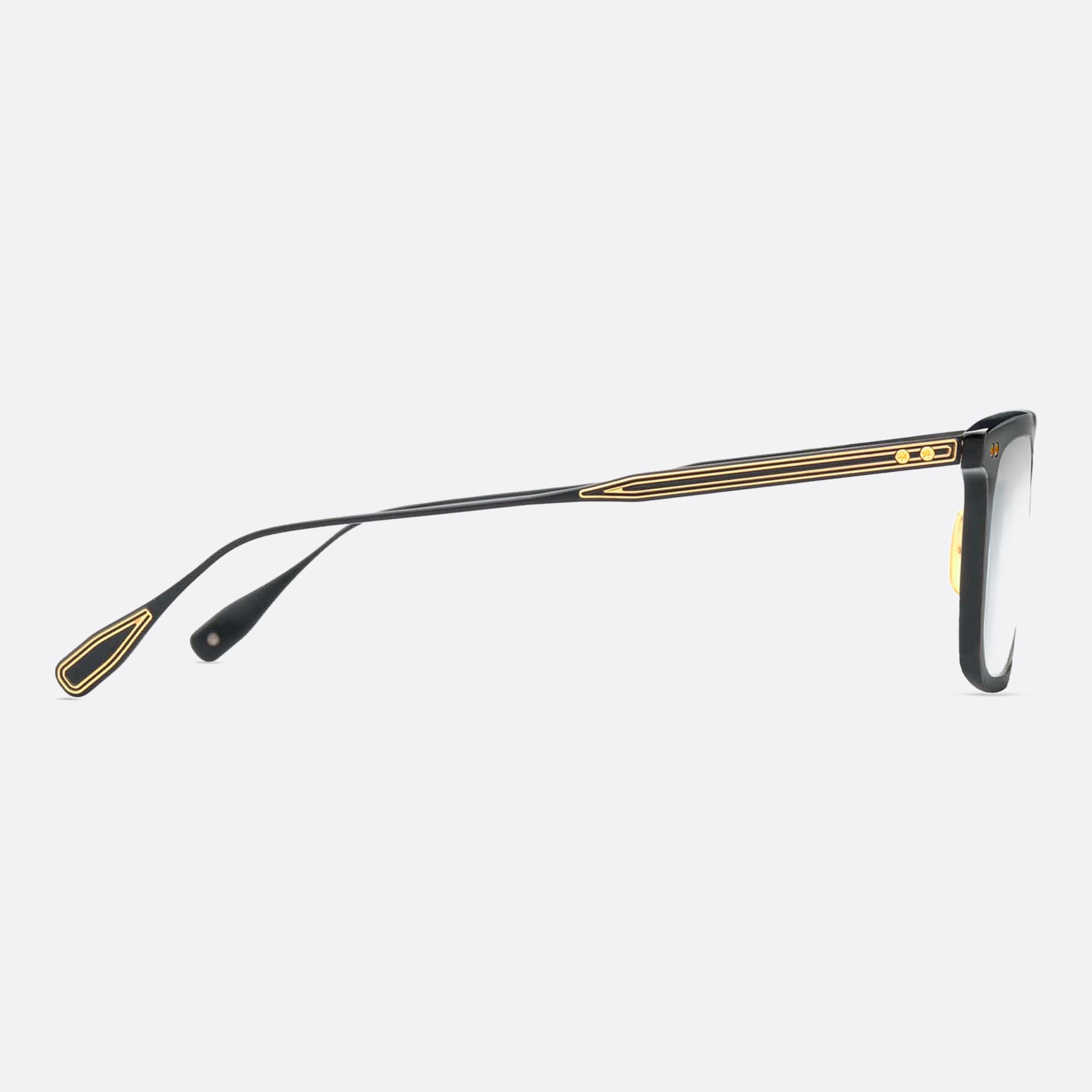 Dita 53mm Arinu Dtx433 Black Squared Unisex Eyeglasses - Detail View