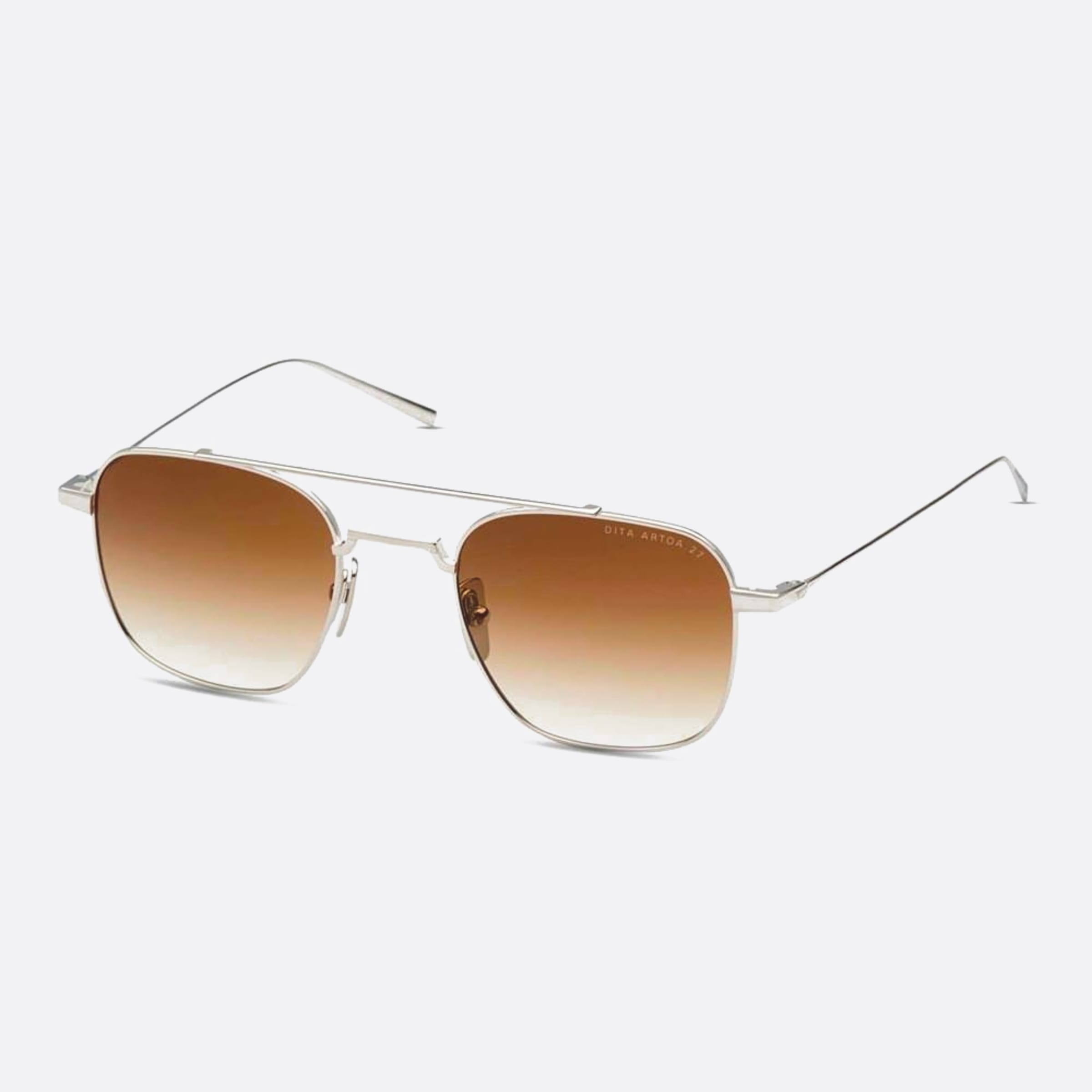 Dita 50mm Artoa Dts163 Silver Geometric Unisex Sunglasses - Side View