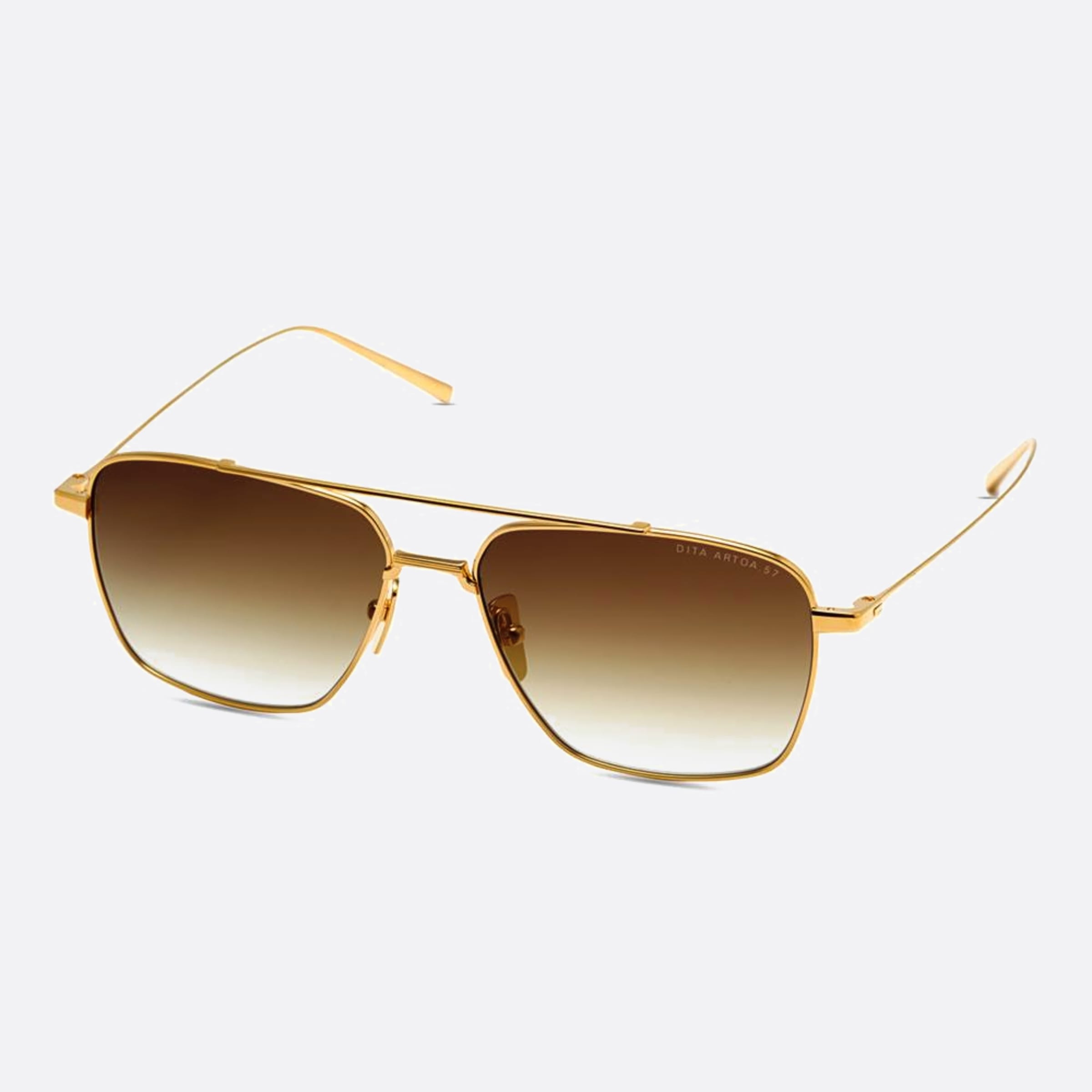 Dita 01mm Artoa Dts181 Gold Squared Unisex Sunglasses - Side View