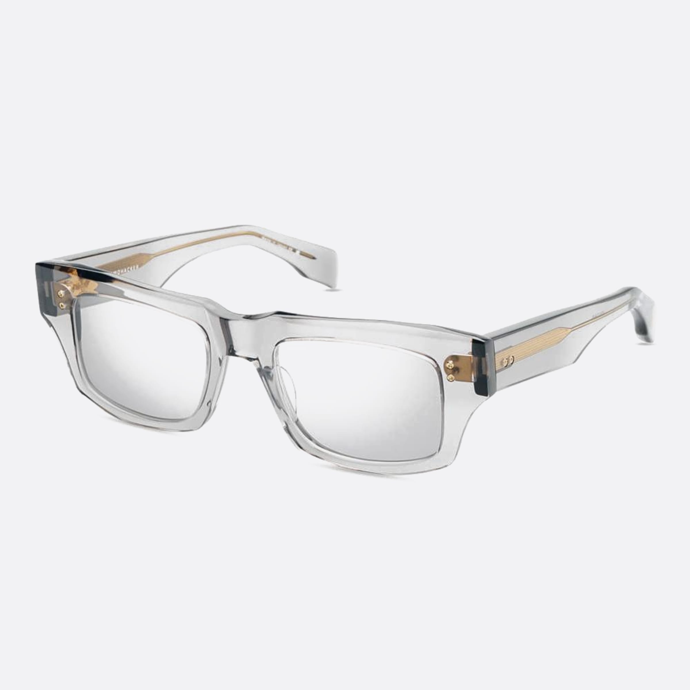 Dita 52mm Cosmohacker Dtx727 Transparent Squared Unisex Eyeglasses - Side View