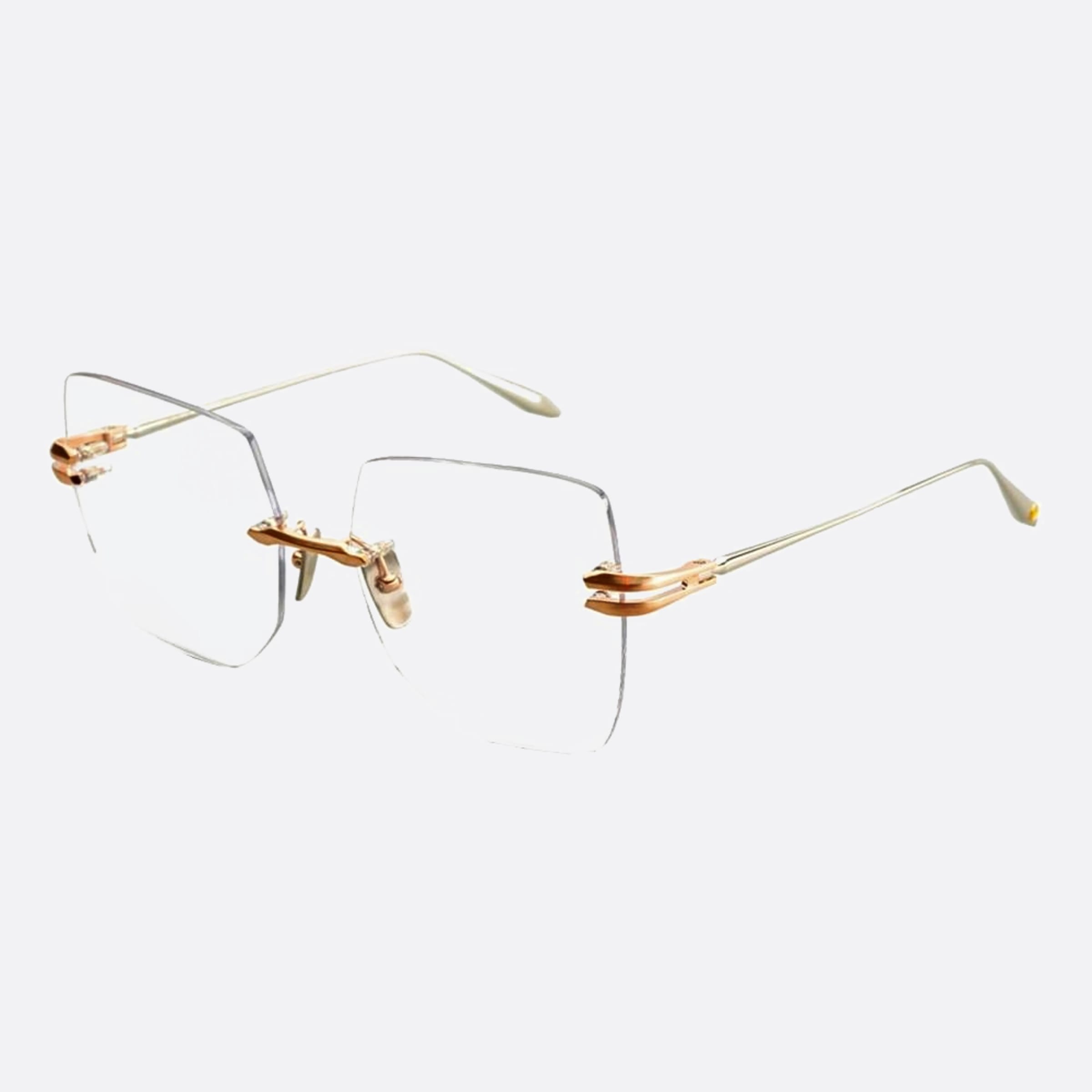 Dita 58mm Embra Rose Gold Geometric Unisex Eyeglasses - Side View