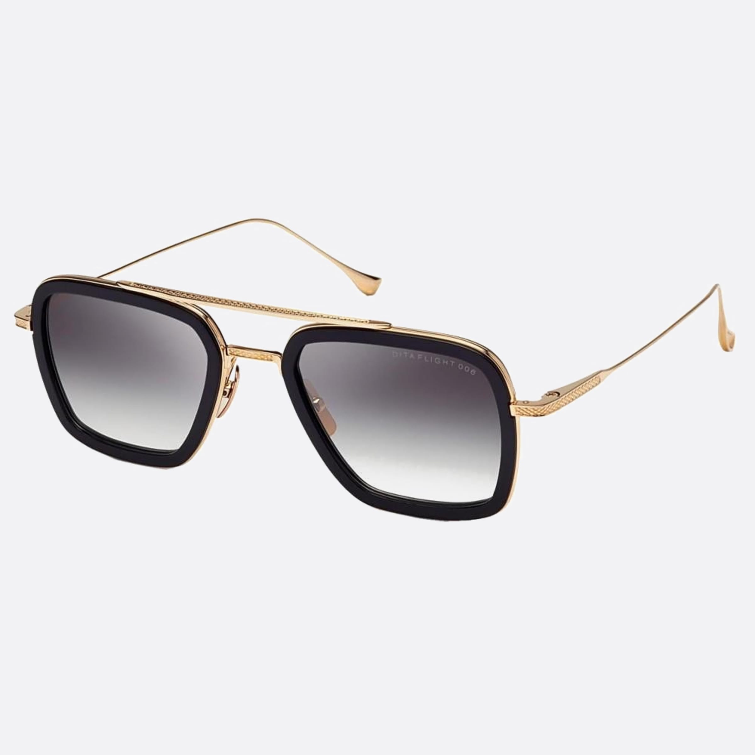 Dita 52mm Flight Blk Gld Black Geometric Unisex Sunglasses - Side View