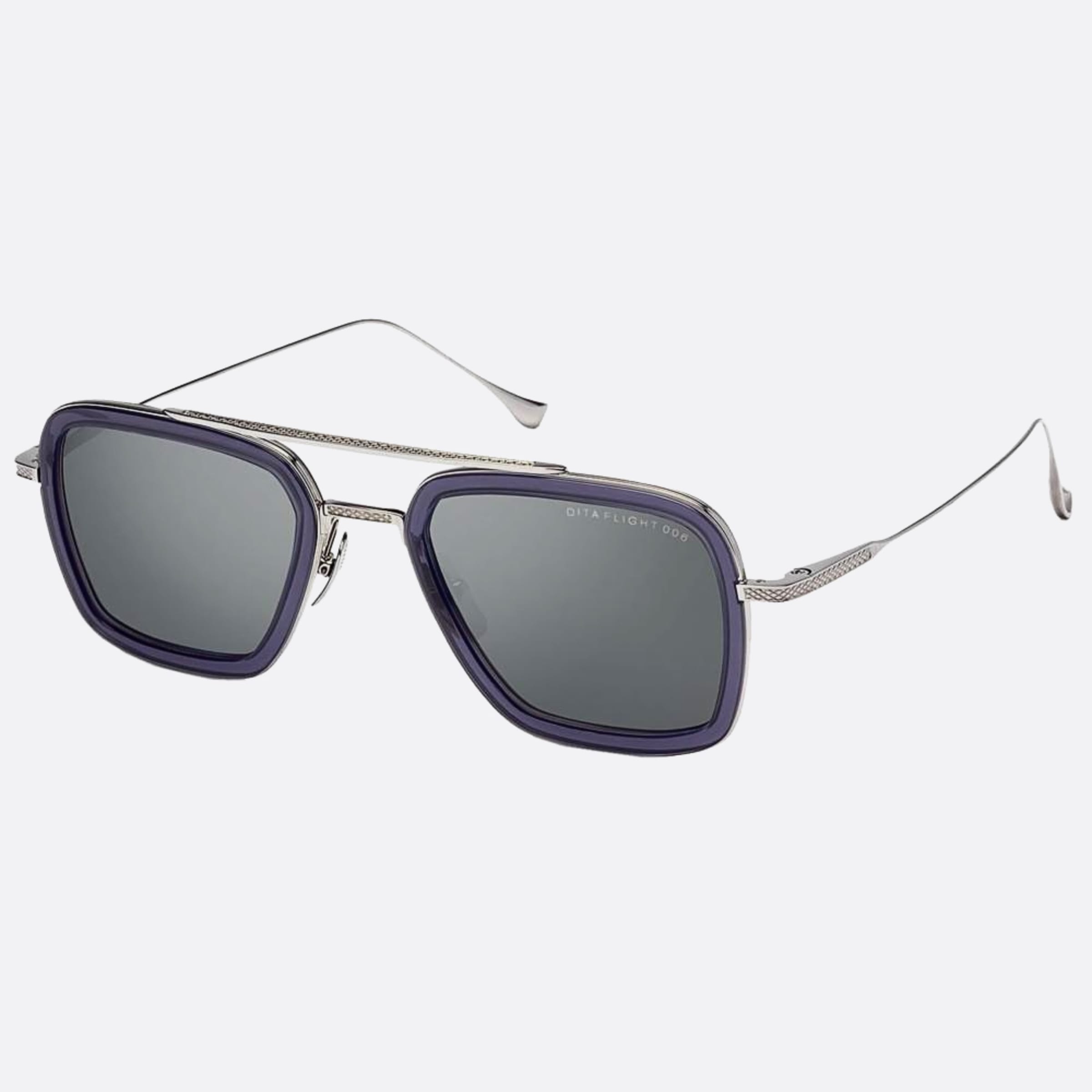 Dita 52mm Flight Smk Pld Grey Geometric Unisex Sunglasses - Side View