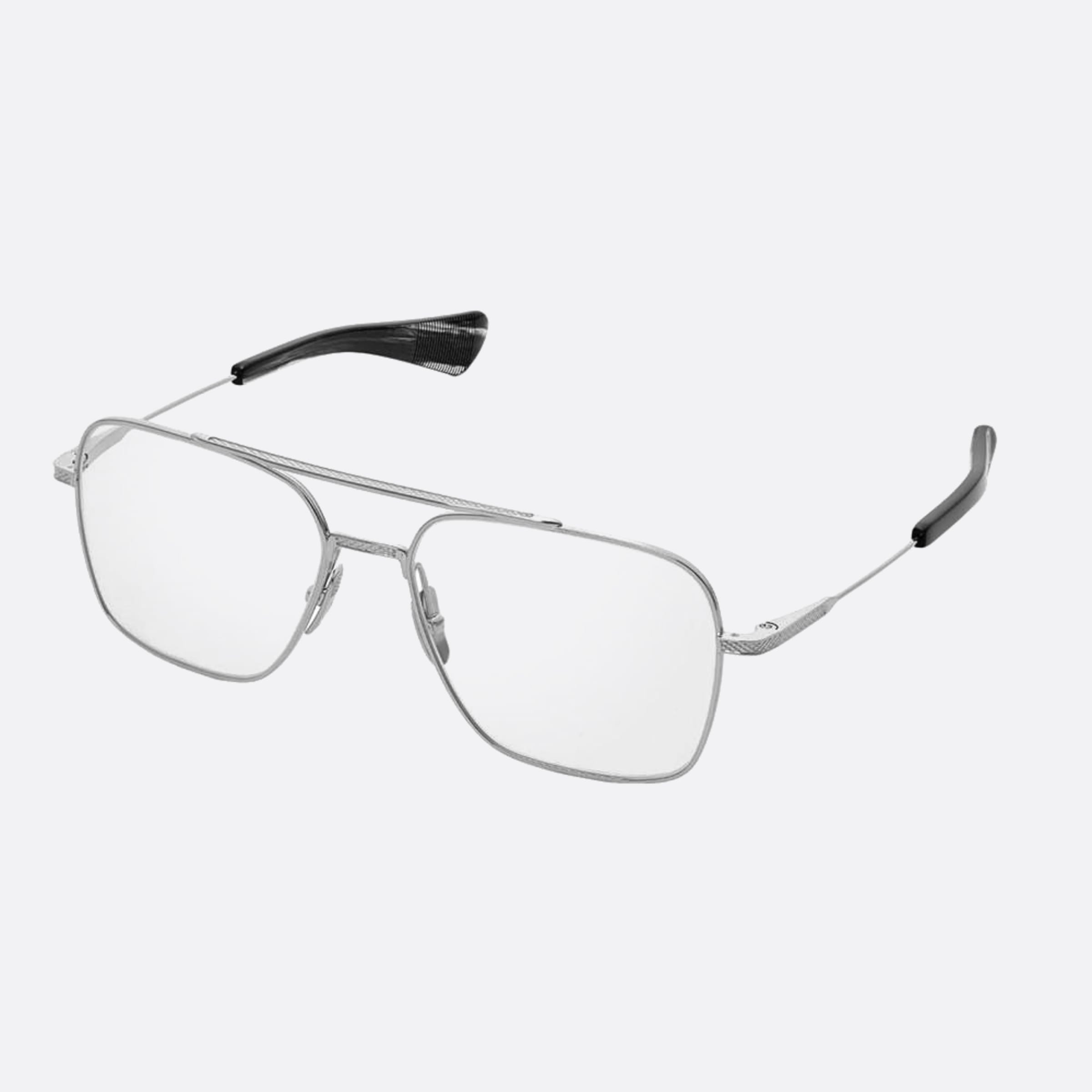 Dita 57mm Flight Seven Silver Geometric Unisex Eyeglasses - Side View