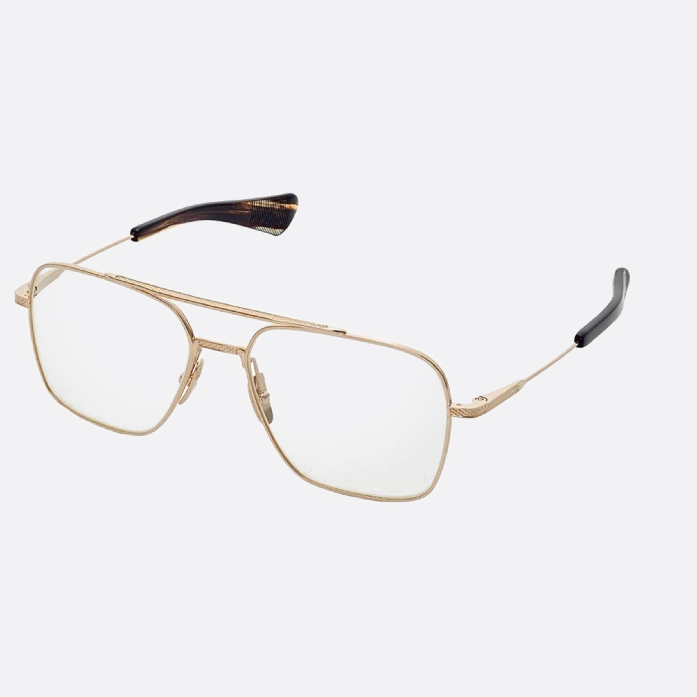 Dita 57mm Flight Seven Gold Geometric Unisex Eyeglasses - Side View