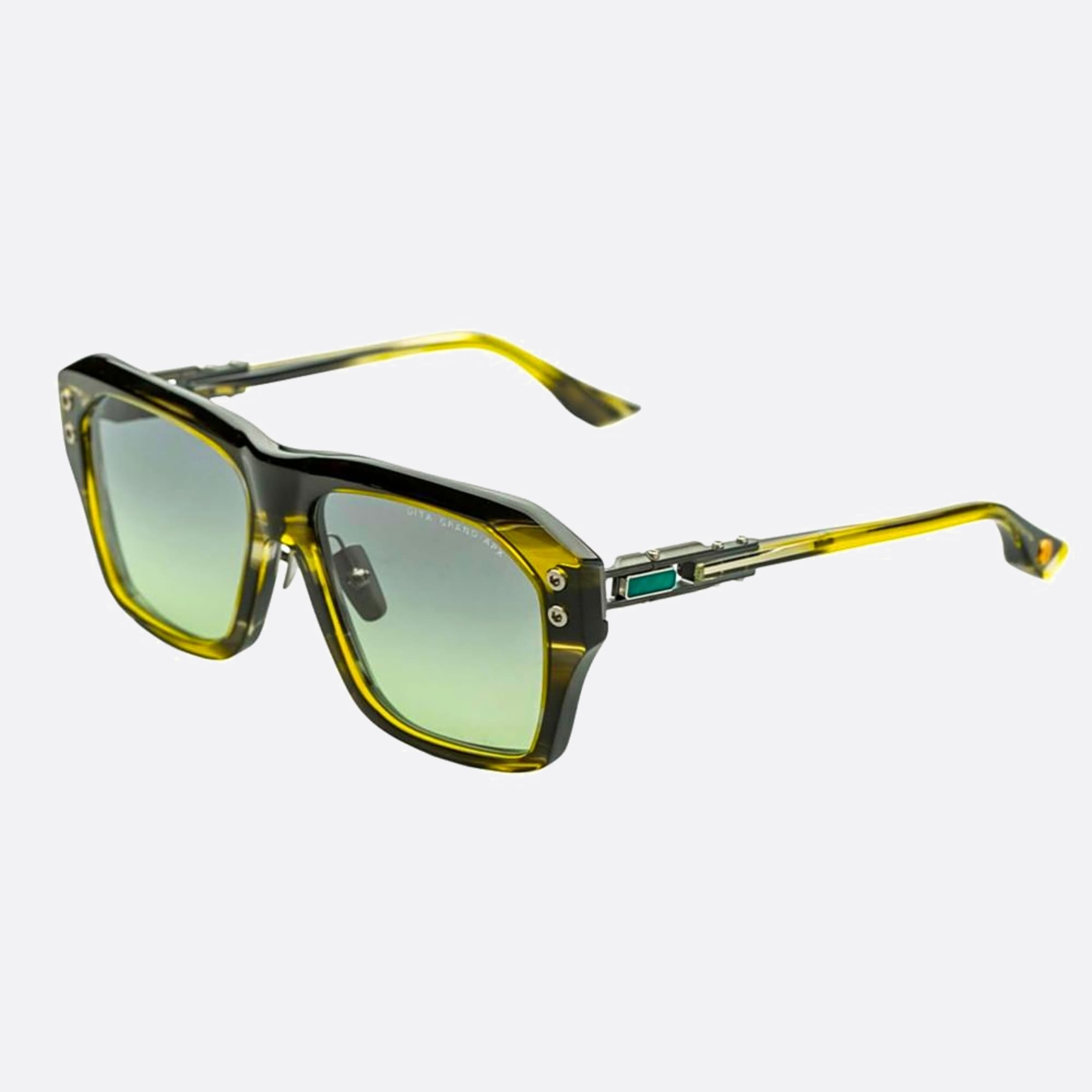 Dita 57mm Grand Apx Sun Green Geometric Unisex Sunglasses - Side View
