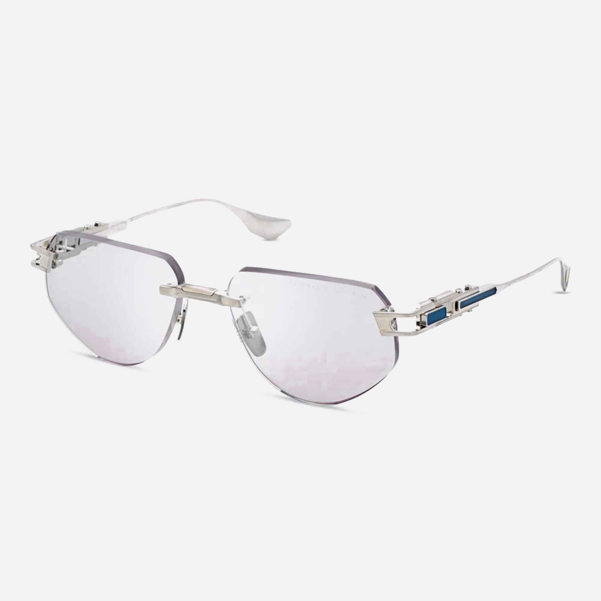 Dita 54mm Grand Imperyn Dtx164 Silver Geometric Unisex Eyeglasses - Side View