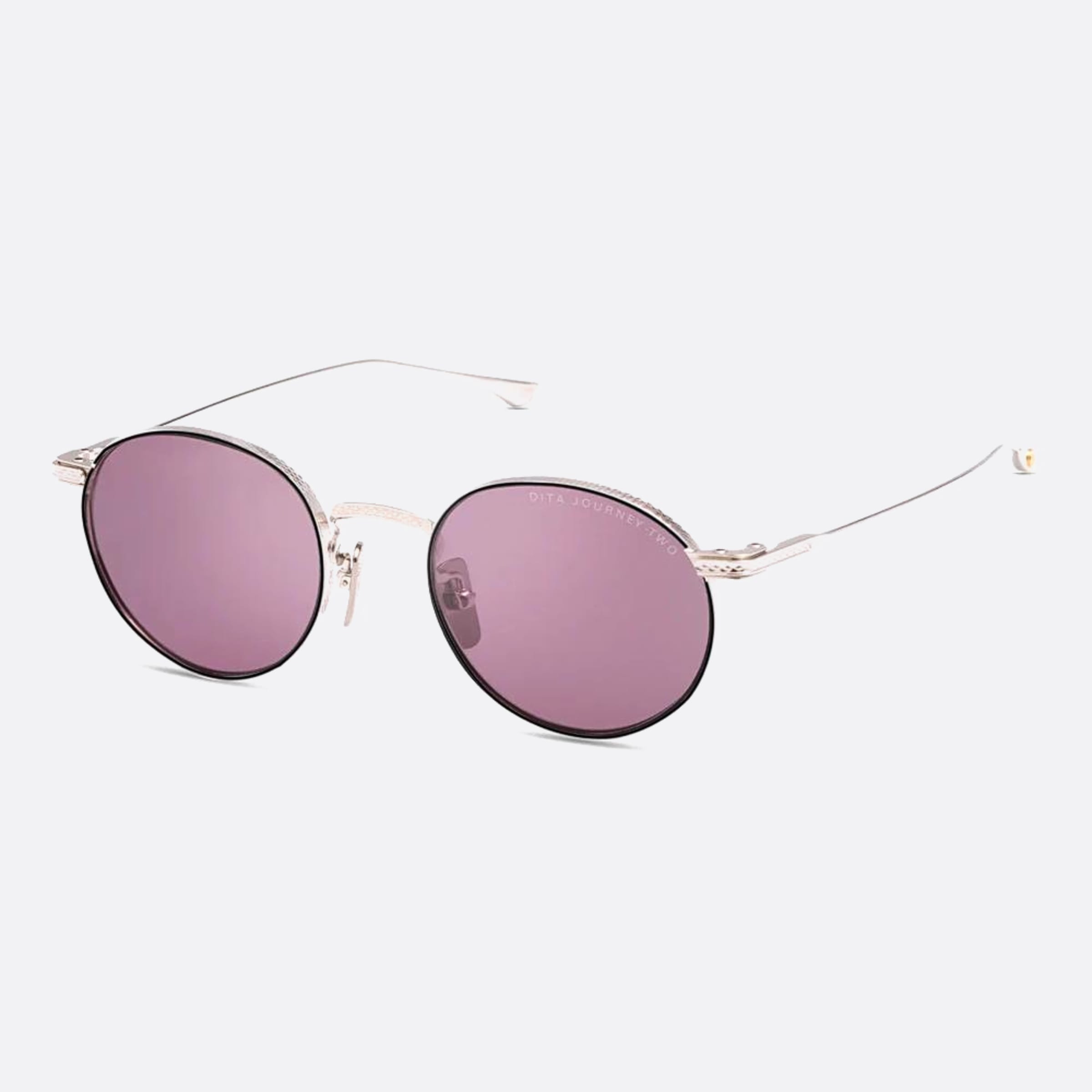 Dita 01mm Journey Two Dts168 Silver Round Unisex Sunglasses - Side View