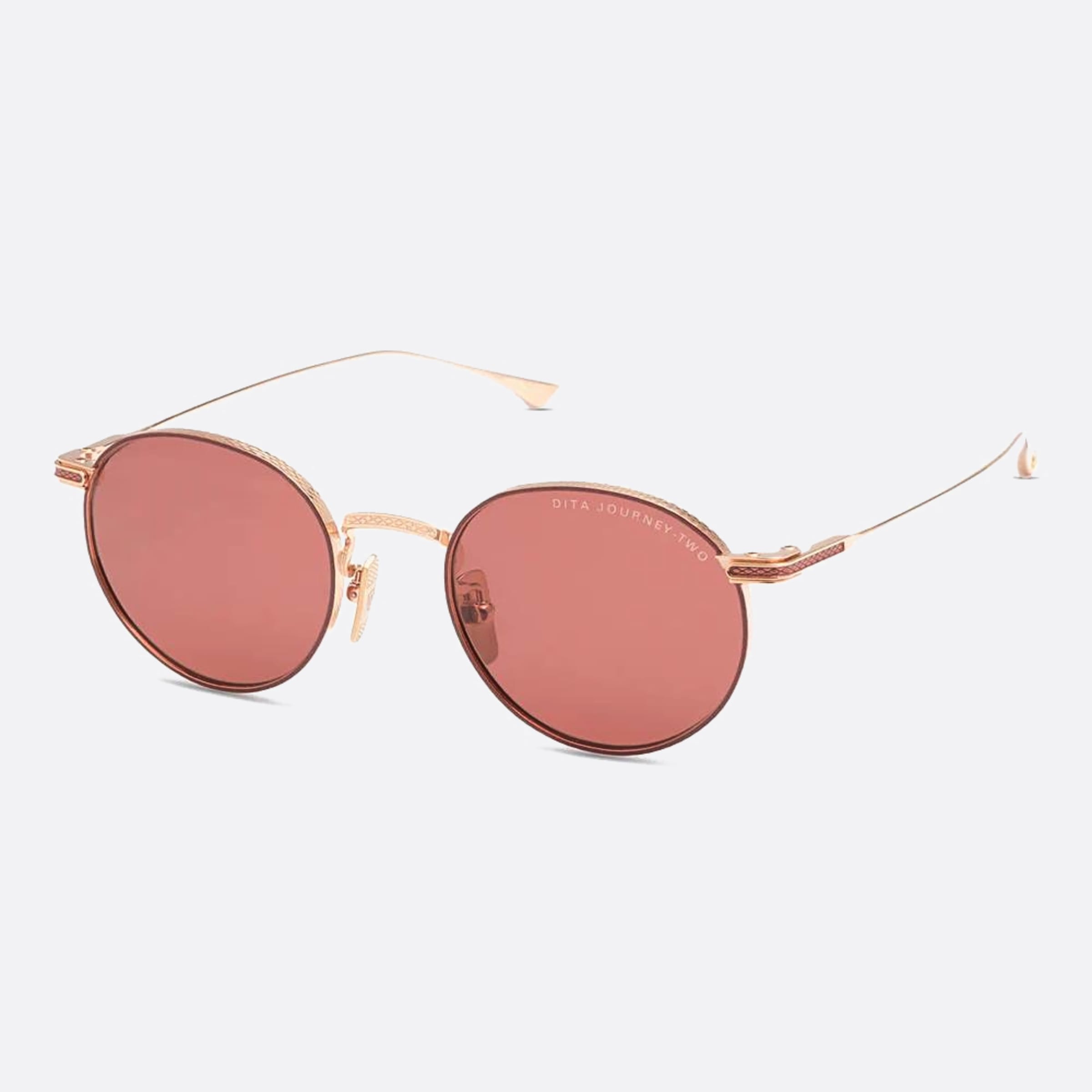 Dita 02mm Journey Two Dts168 Rose Gold Round Unisex Sunglasses - Side View