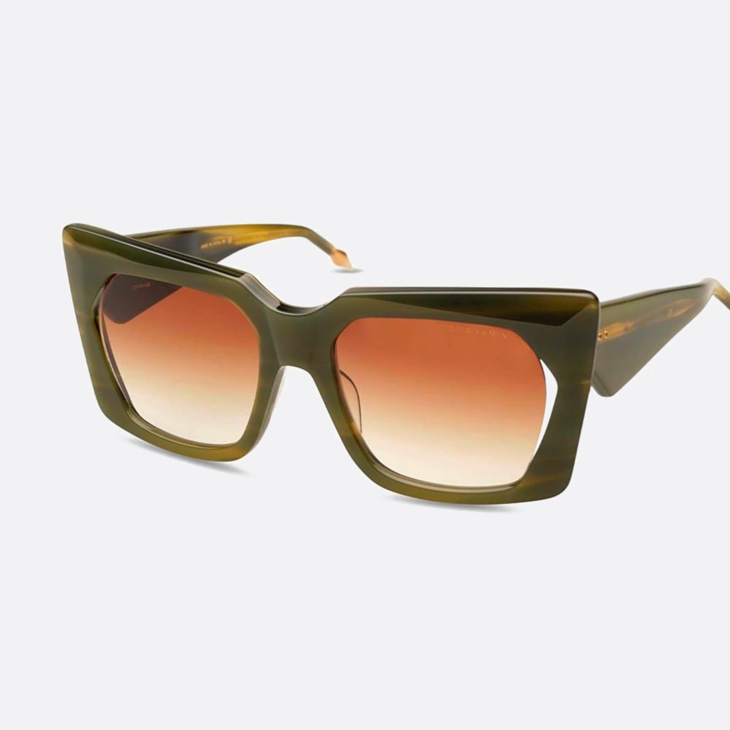 Dita 56mm Kamin Green Squared Unisex Sunglasses - Side View