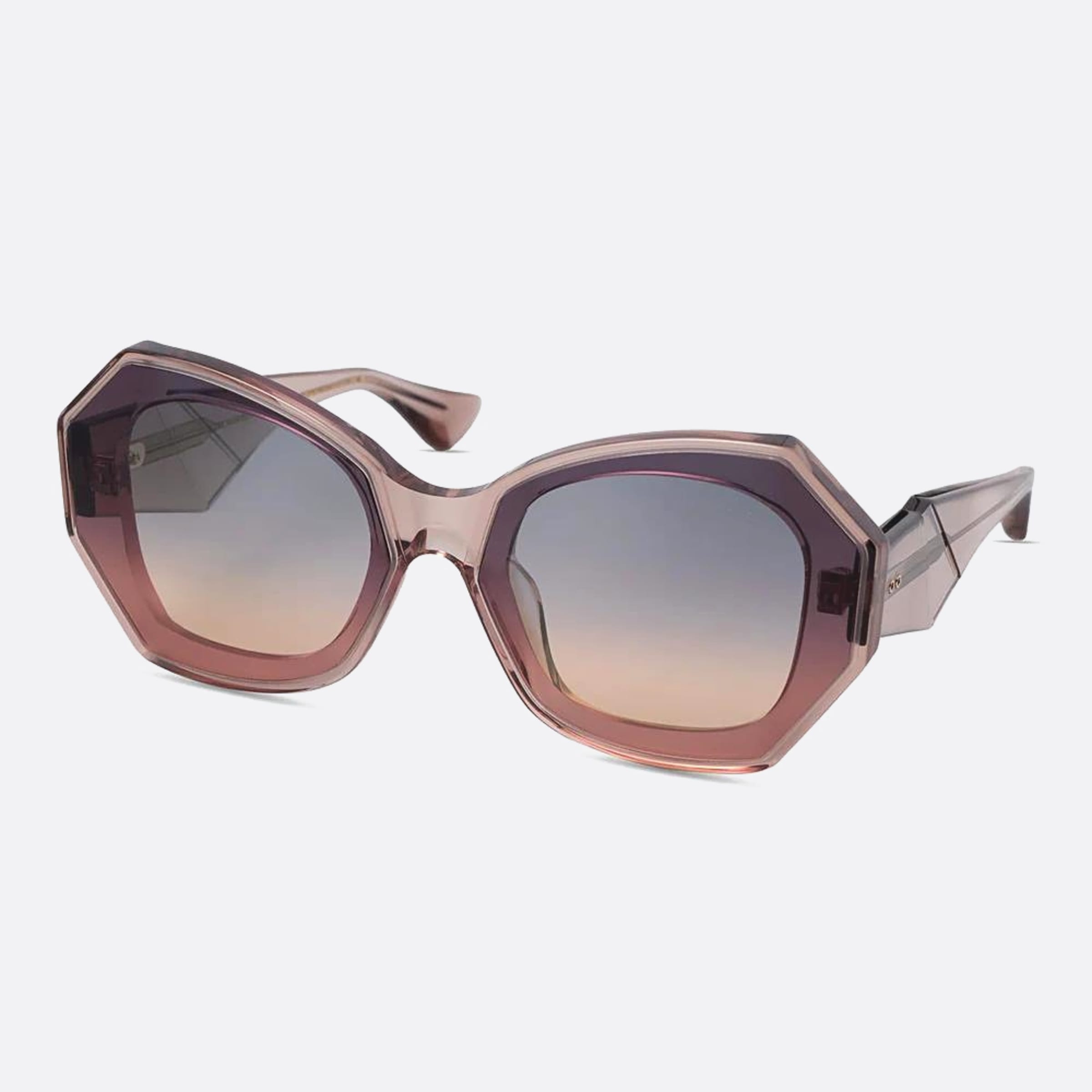 Dita 62mm Kovaia Dts721 Brown Geometric Unisex Sunglasses - Side View