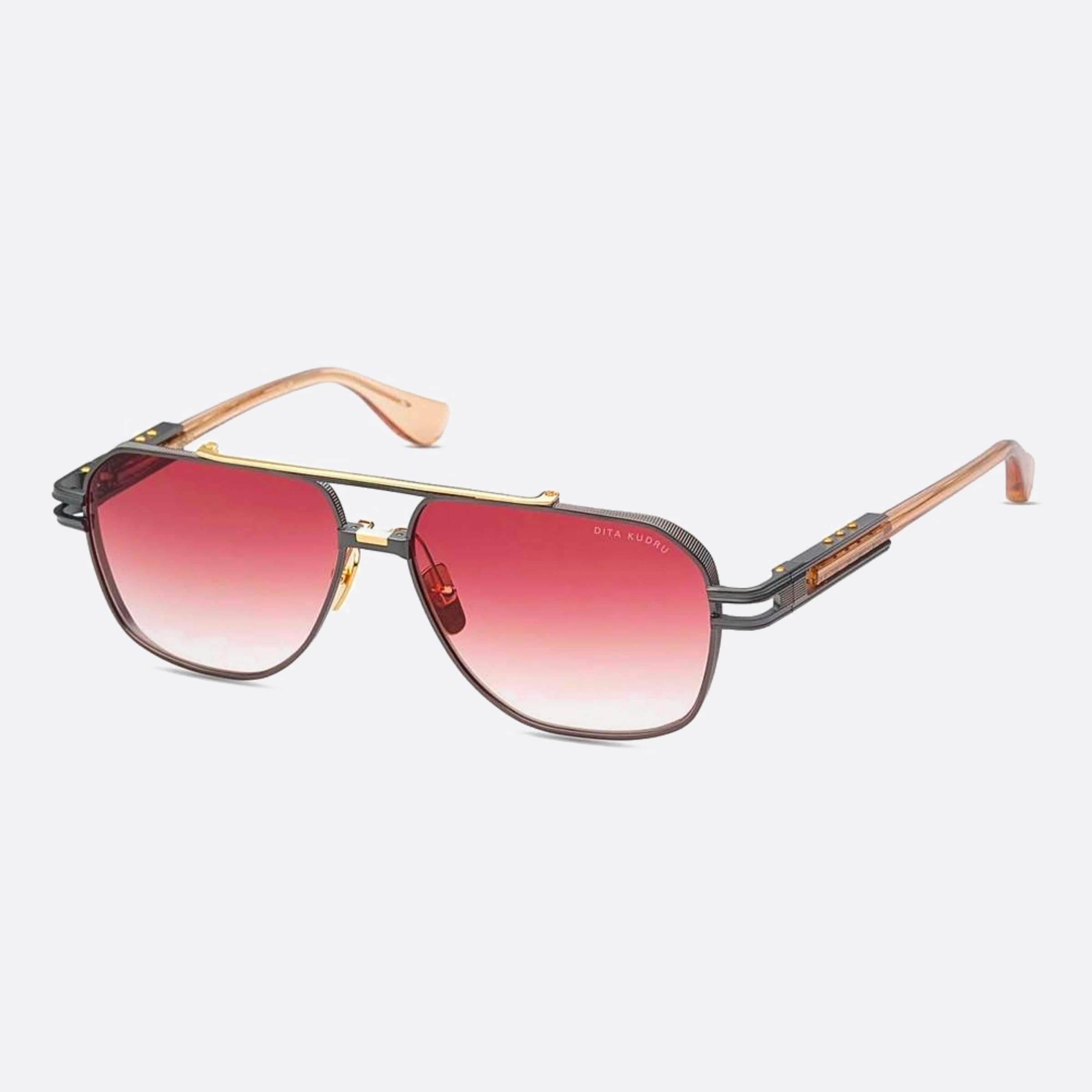 Dita 61mm Kudru Dts436 Black Pilot Unisex Sunglasses - Side View