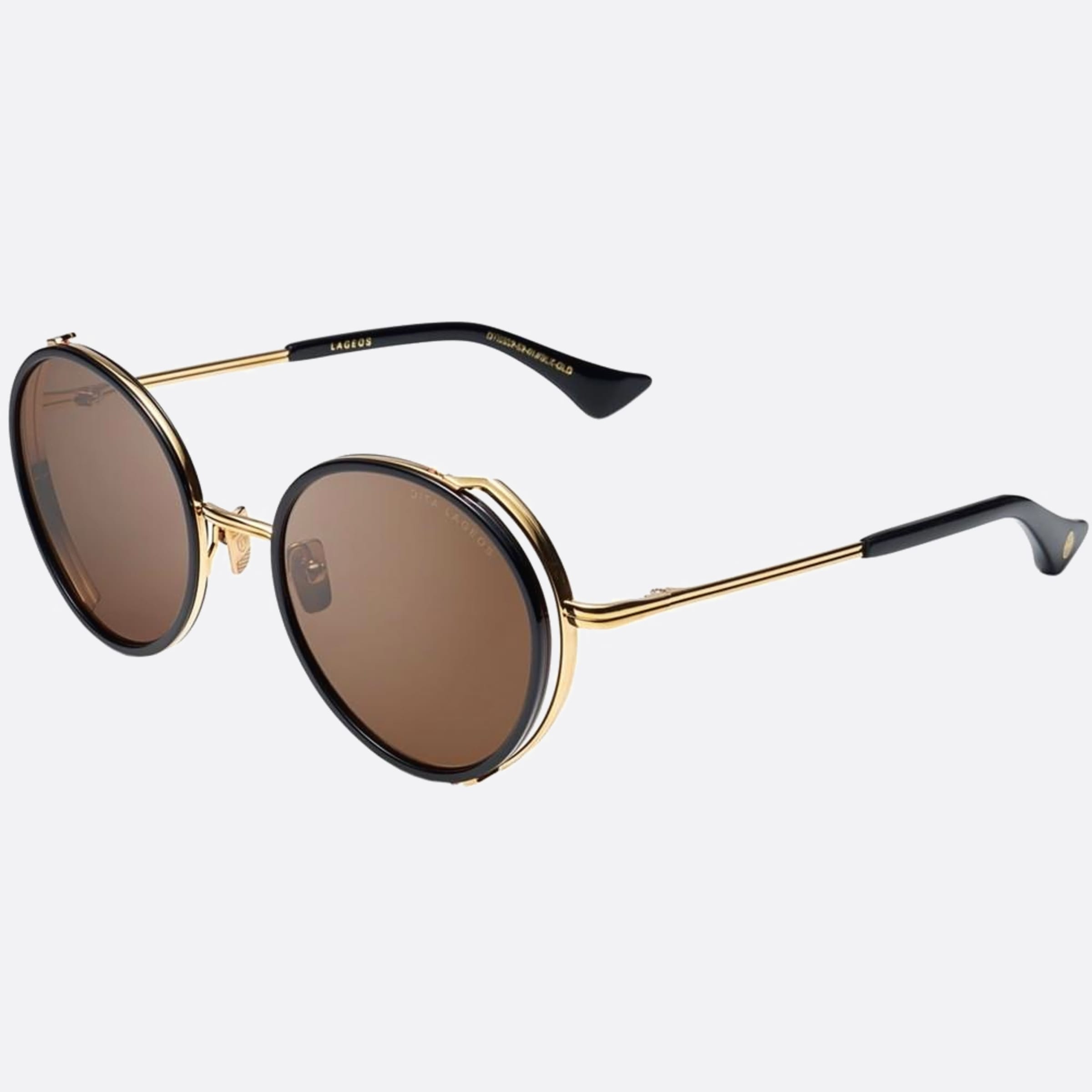 Dita 01mm Lageos Black Round Unisex Sunglasses - Side View