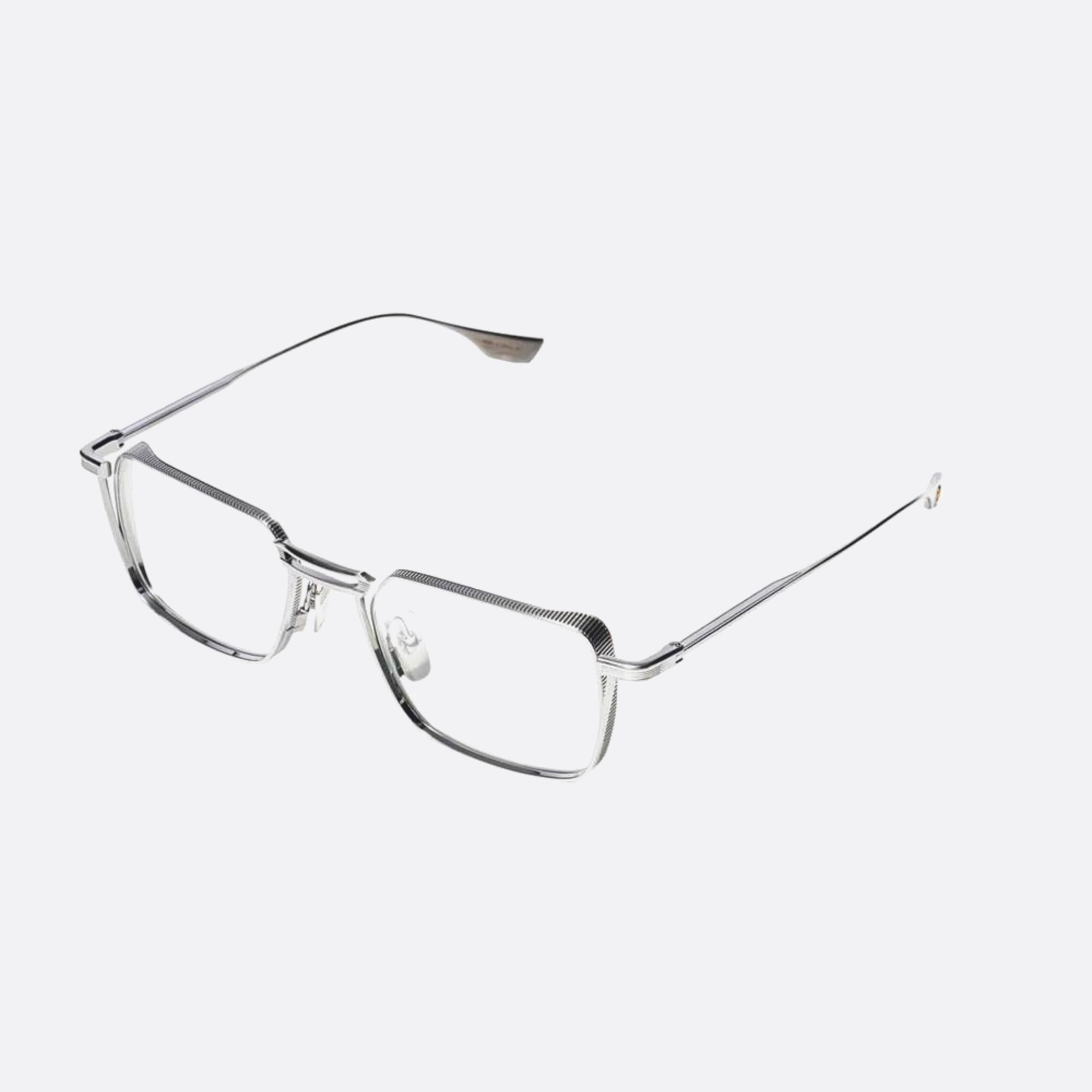 Dita 01mm Lindstrum Silver Geometric Unisex Eyeglasses - Side View