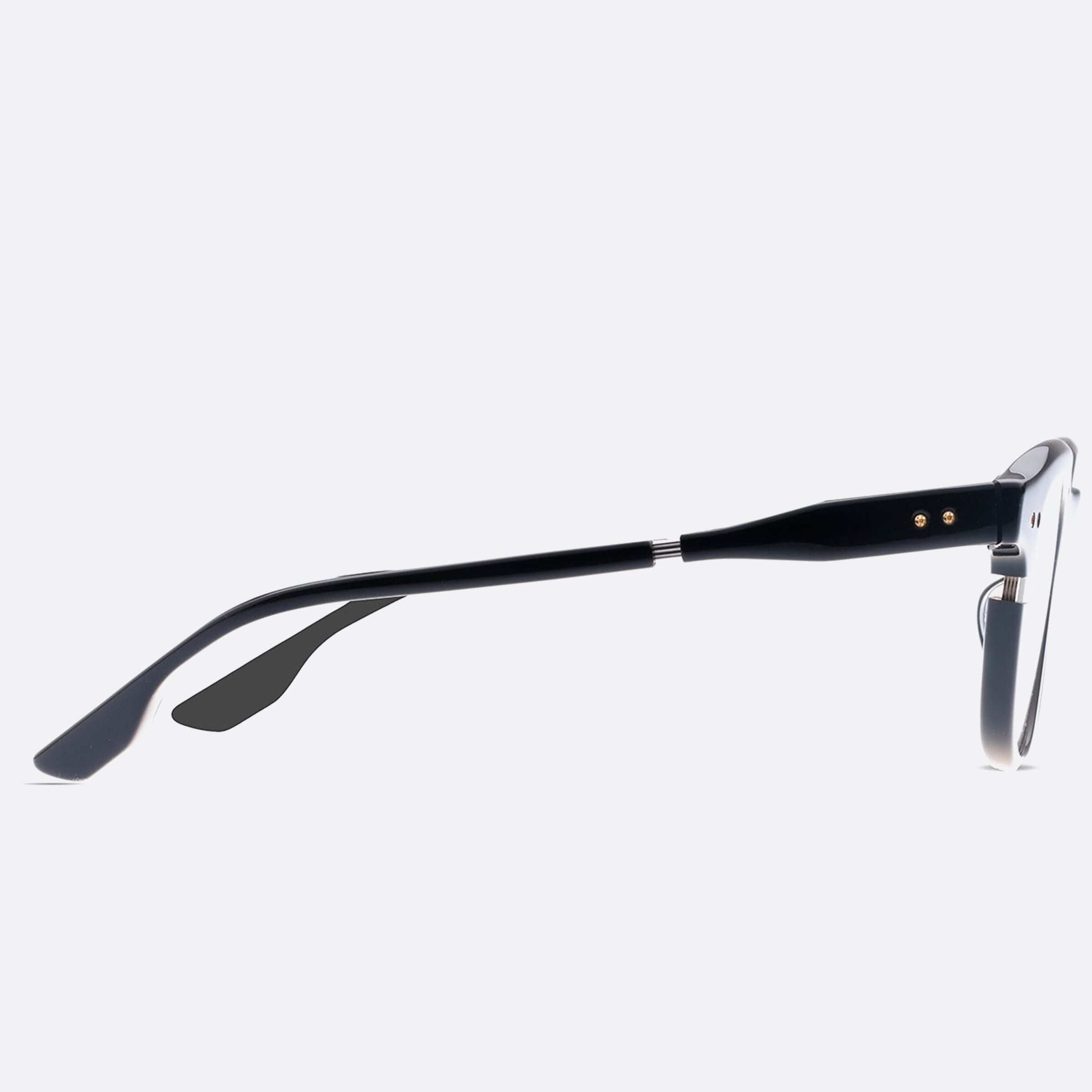 Dita 49mm Lineus Dtx702 Black Squared Unisex Eyeglasses - Detail View