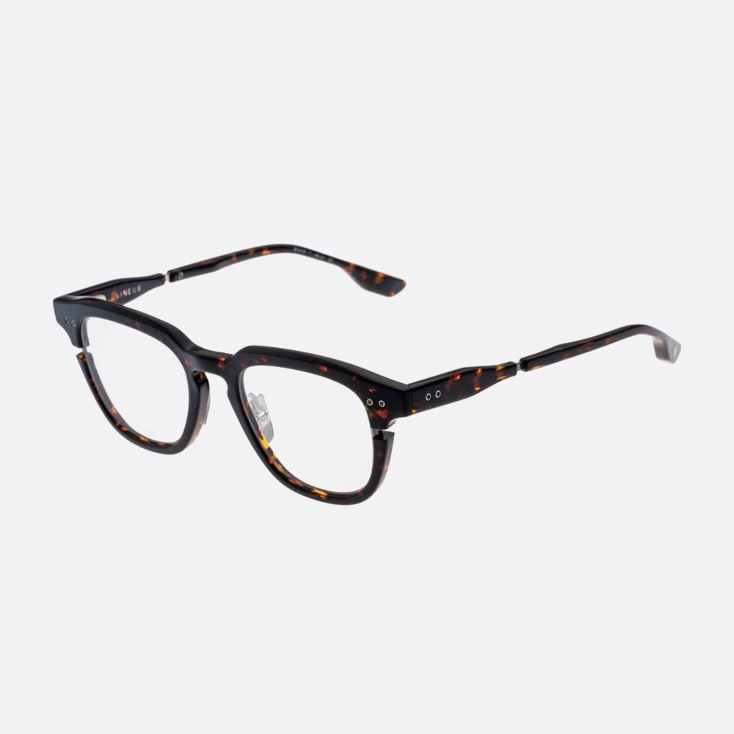 Dita 49mm Lineus Dtx702 02af Black Squared Unisex Eyeglasses - Side View