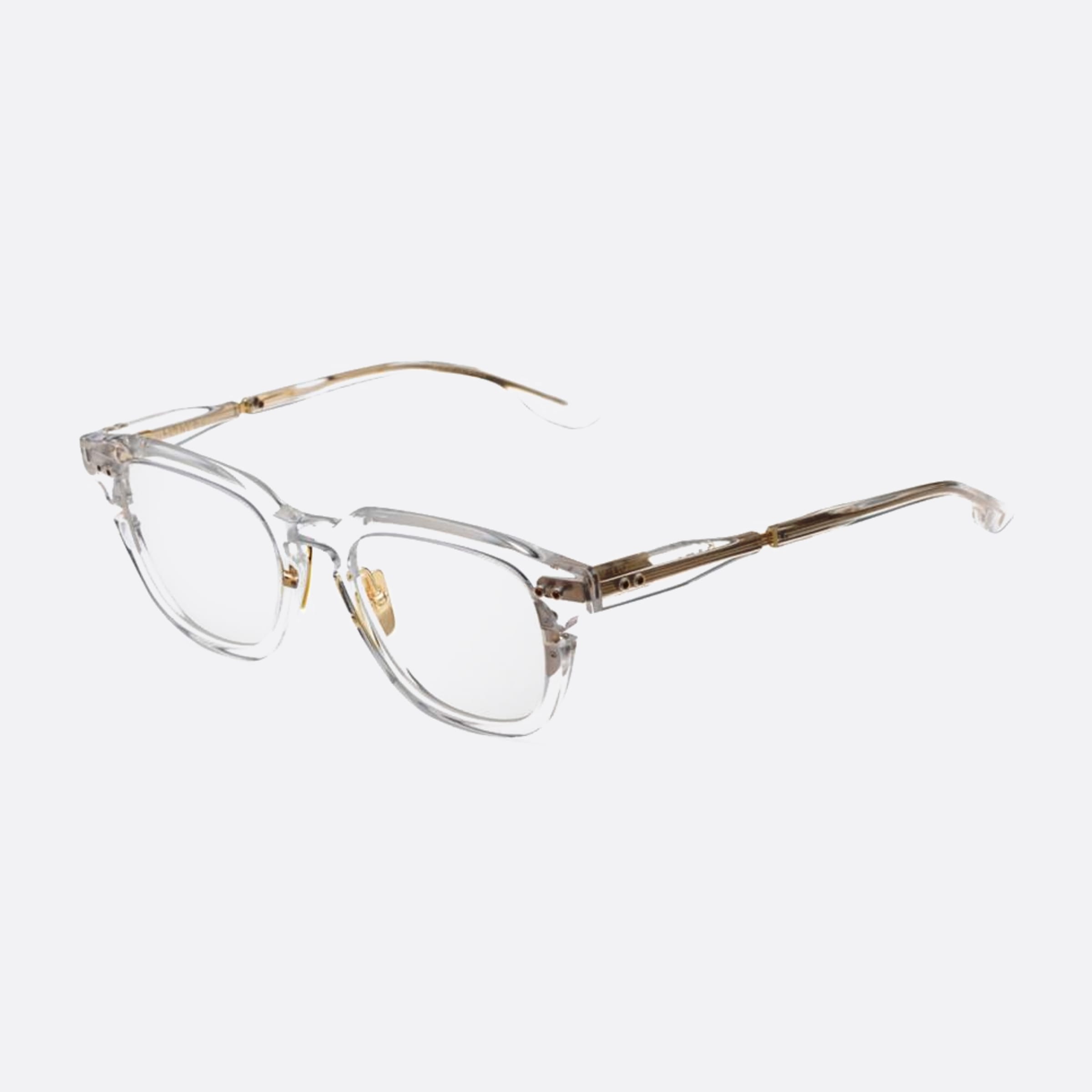 Dita 49mm Lineus Dtx702 03af Transparent Squared Unisex Eyeglasses - Side View