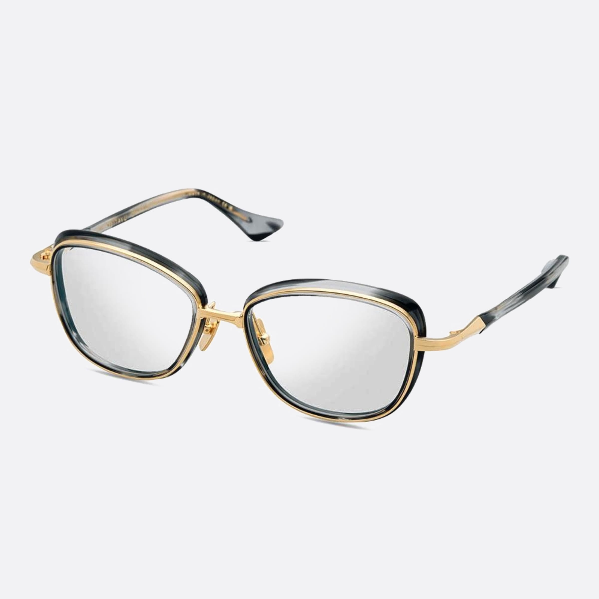 Dita 54mm Litavu Dtx444 Black Geometric Unisex Eyeglasses - Side View