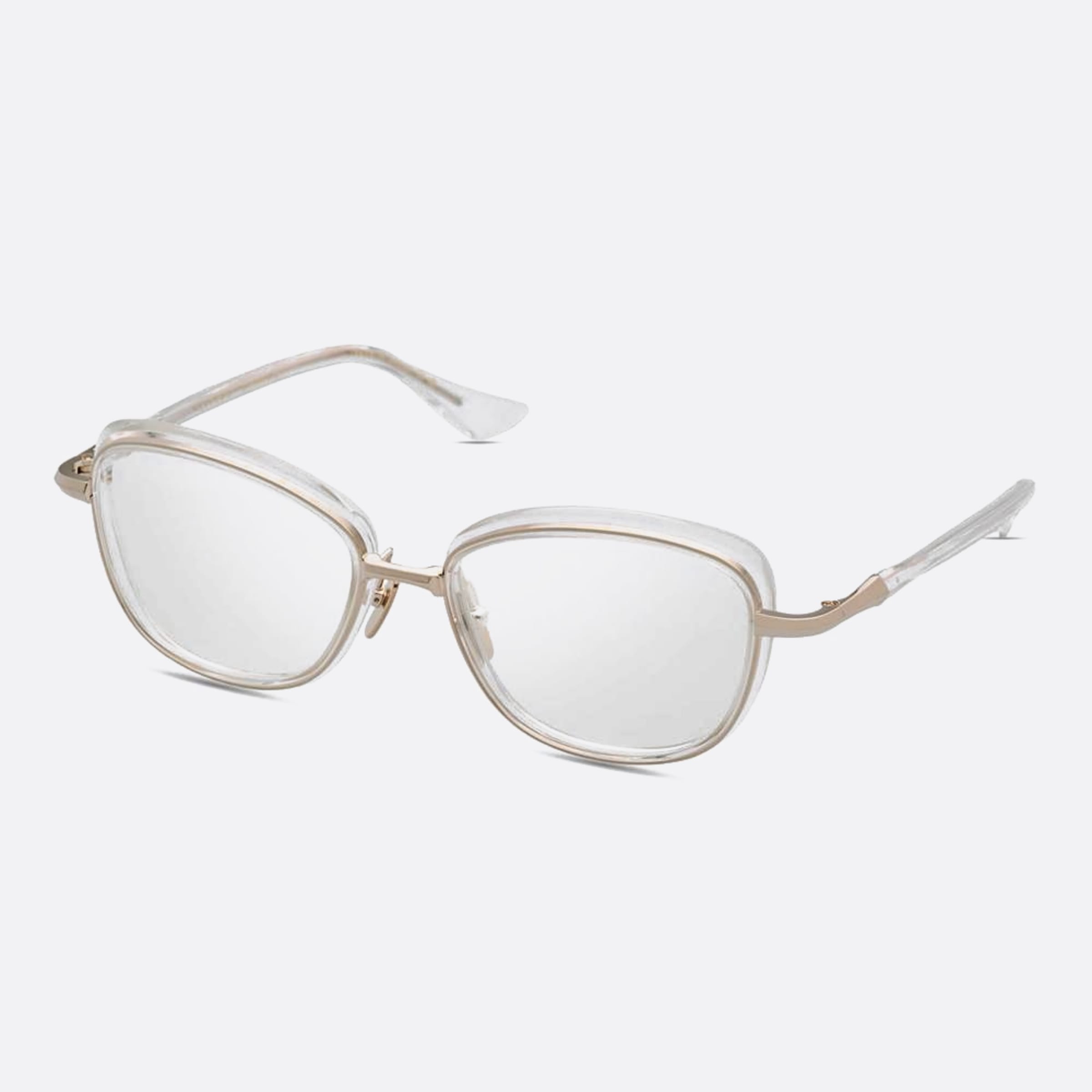 Dita 54mm Litavu Dtx444 Transparent Geometric Unisex Eyeglasses - Side View
