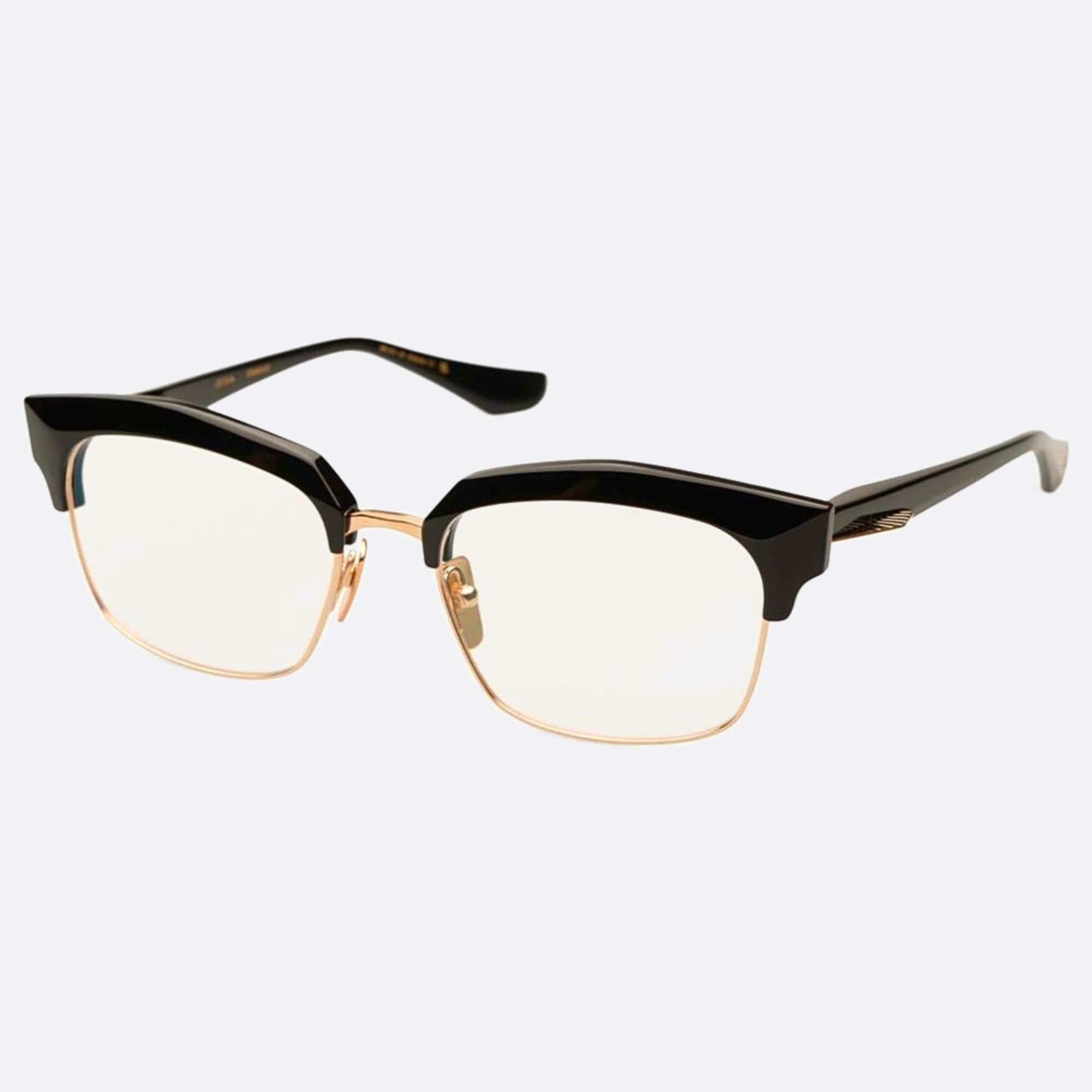 Dita 55mm Lotova Black Squared Unisex Eyeglasses - Side View
