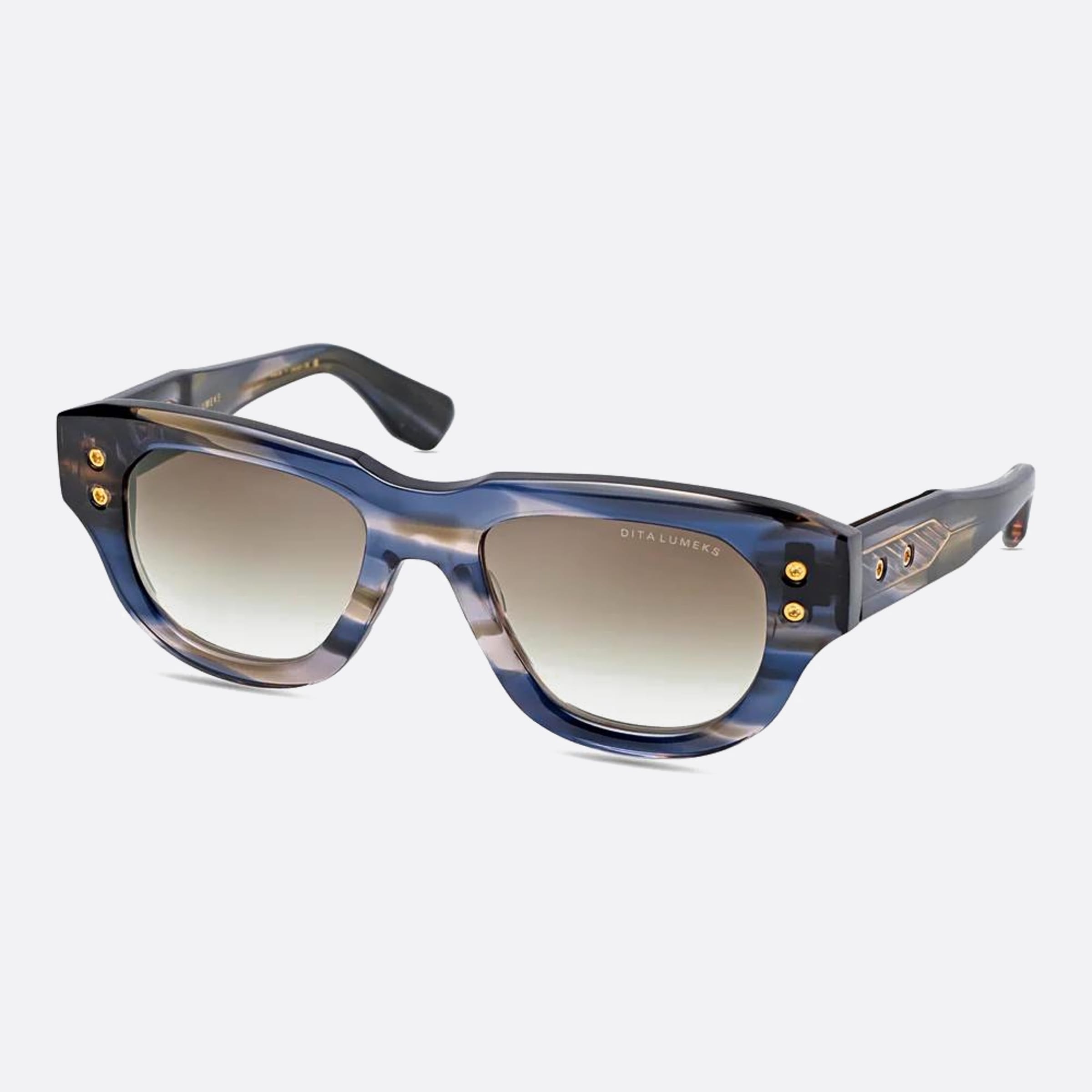 Dita 02mm Lumeks Dts728 Blue Squared Unisex Sunglasses - Side View